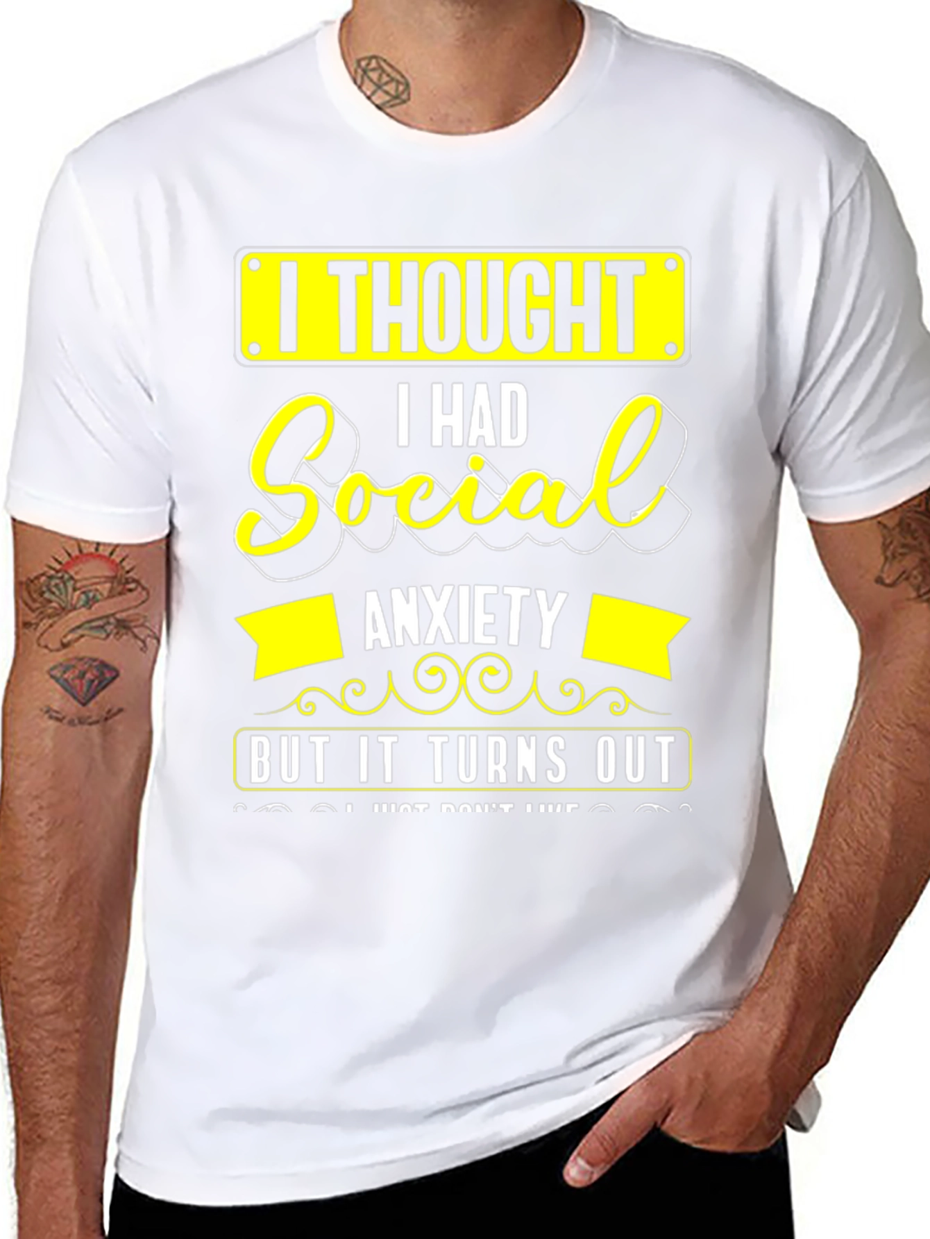 Social Anxiety Funny Graphic T-Shirt