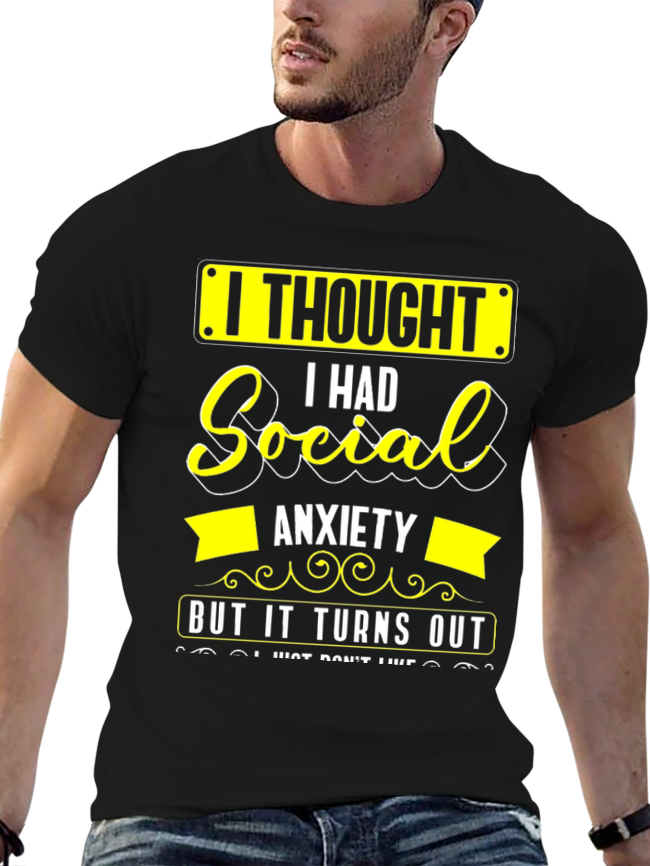 Social Anxiety Funny Graphic T-Shirt