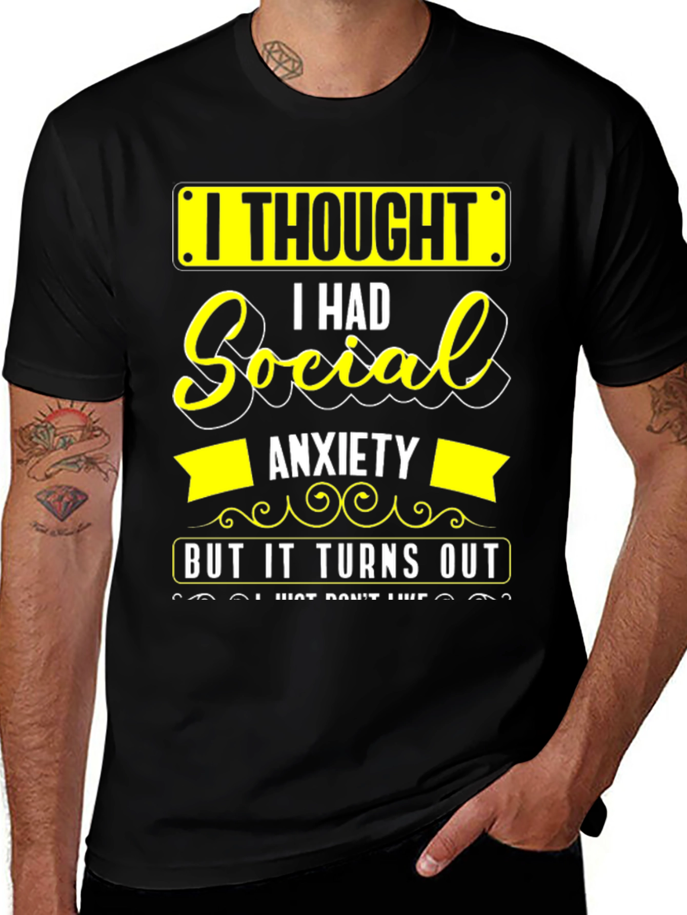 Social Anxiety Funny Graphic T-Shirt