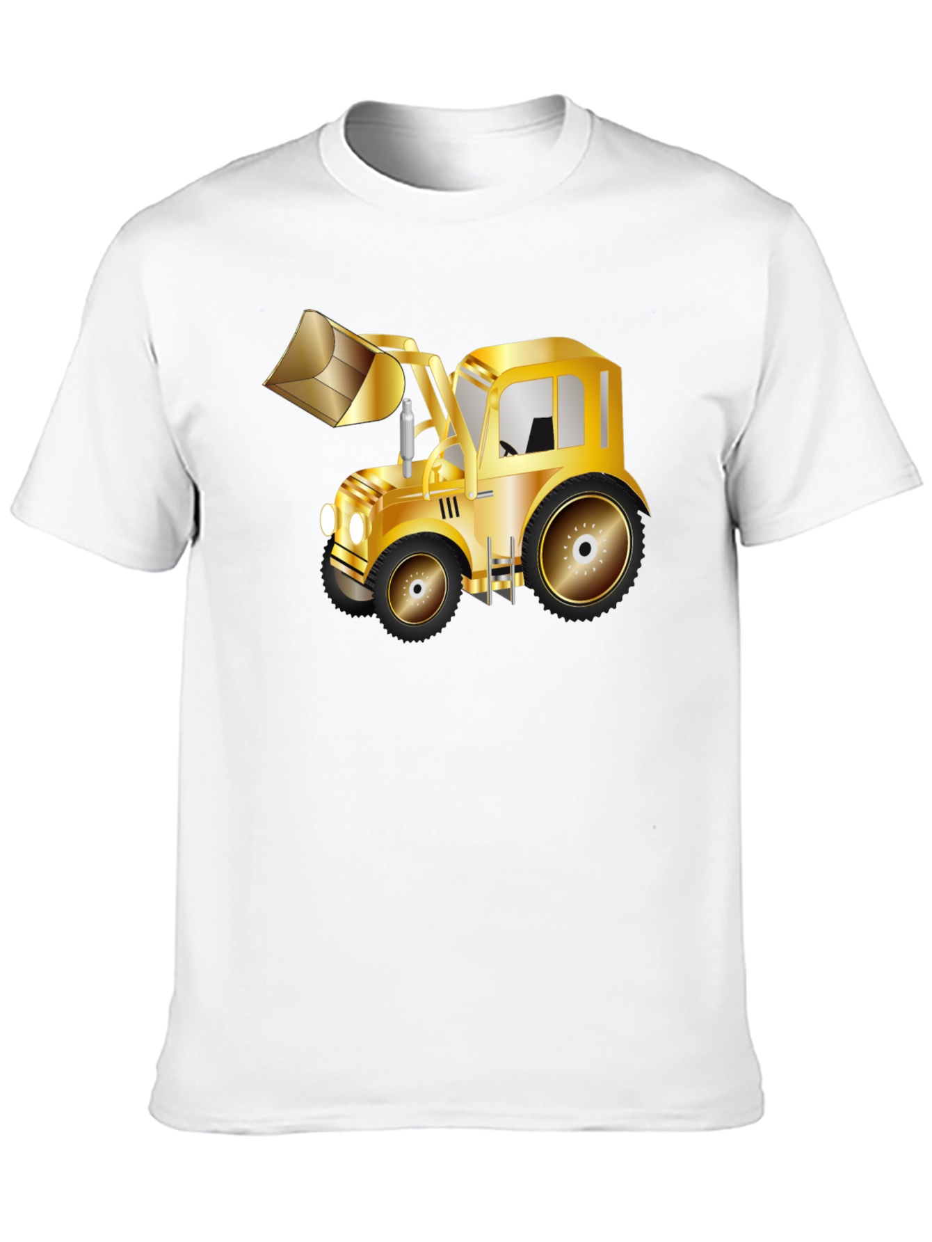 Gold Tractor Graphic Tee - Statement Style
