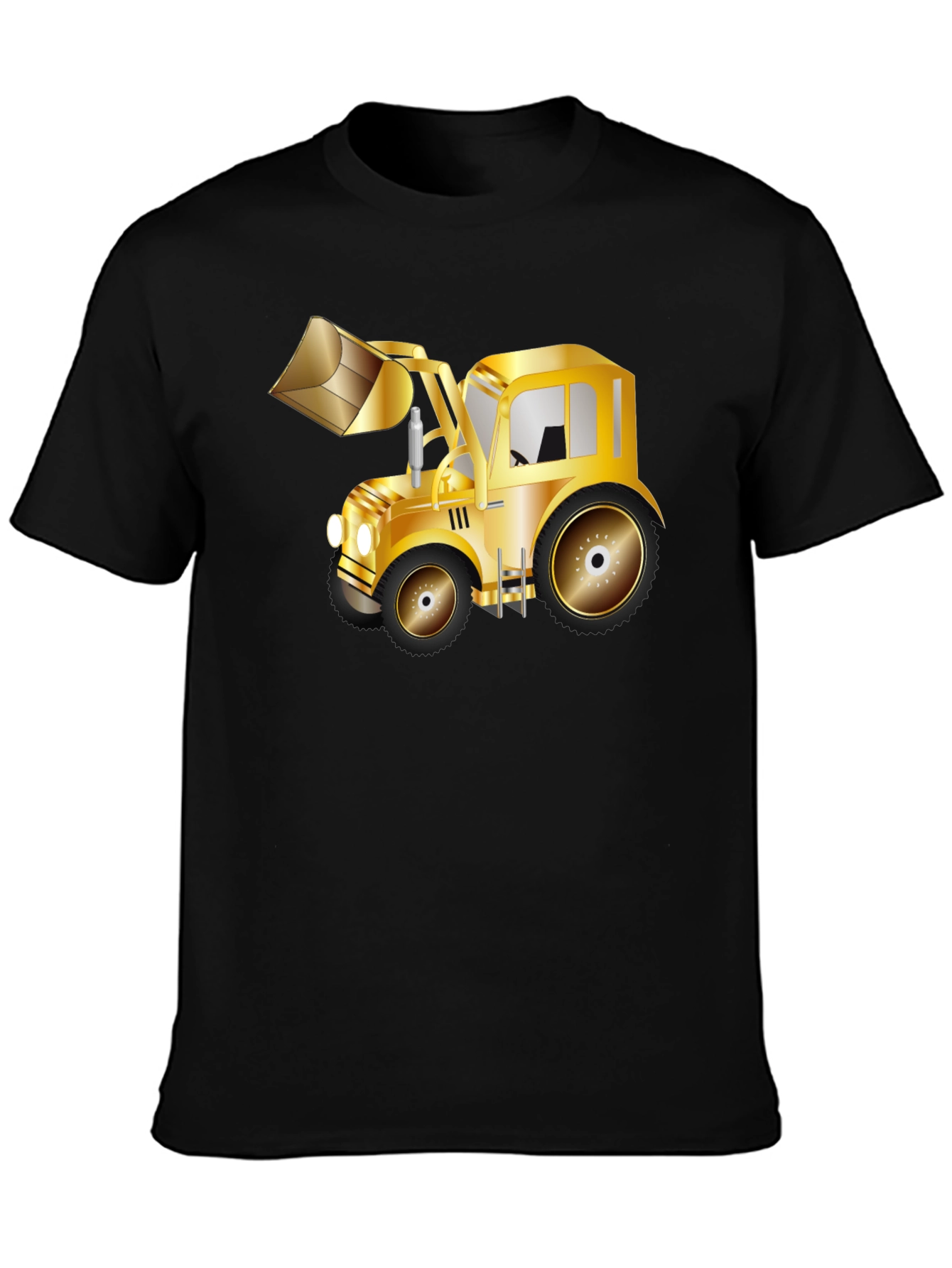 Gold Tractor Graphic Tee - Statement Style