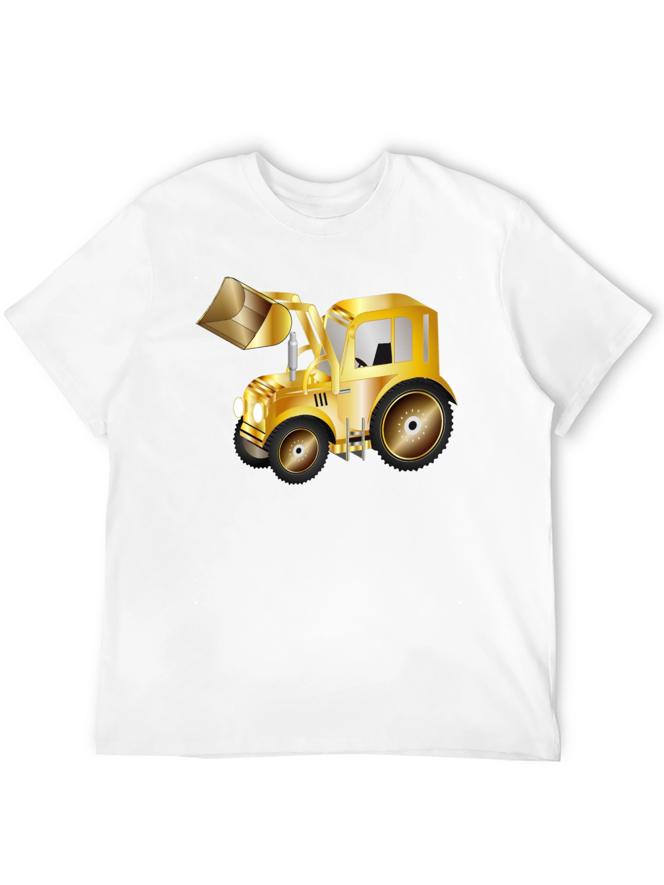 Gold Tractor Graphic Tee - Statement Style
