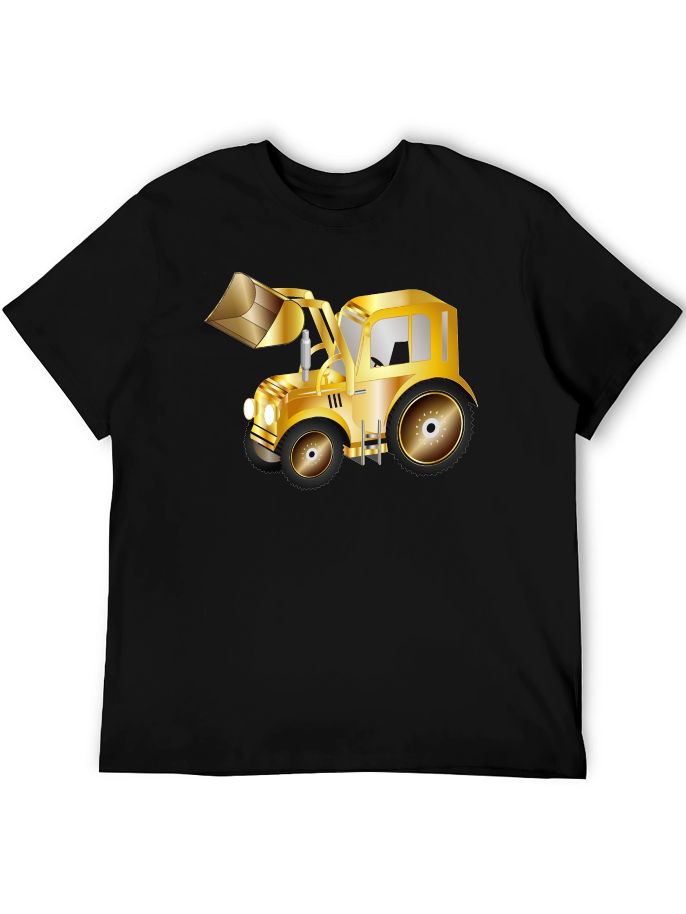 Gold Tractor Graphic Tee - Statement Style