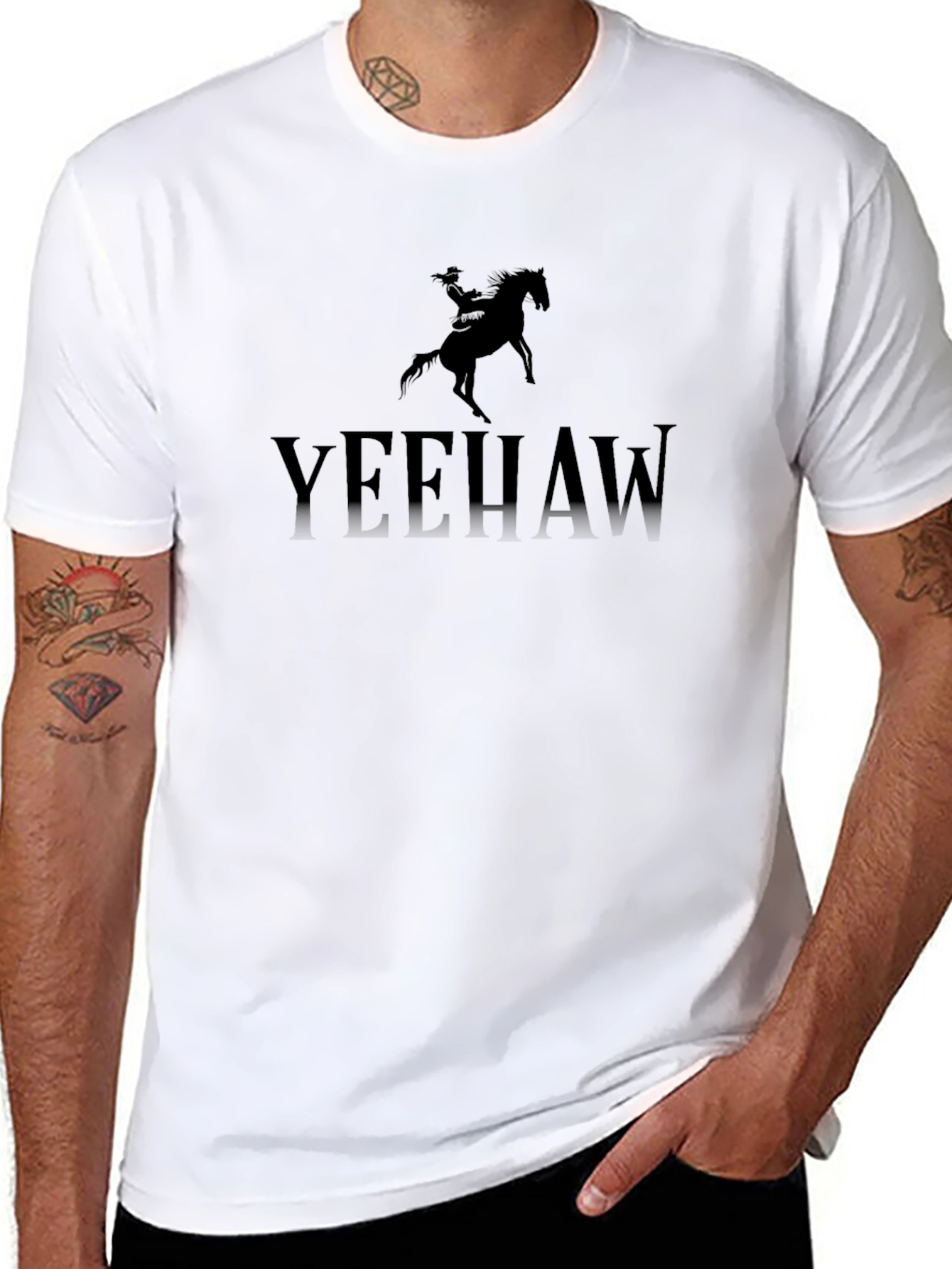 Yeehaw Cowboy Graphic Tee - Classic Black T-Shirt
