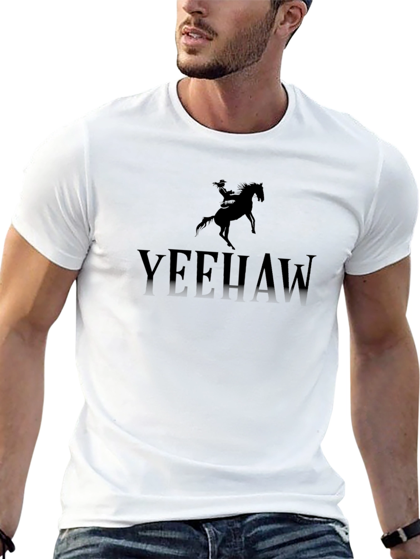 Yeehaw Cowboy Graphic Tee - Classic Black T-Shirt