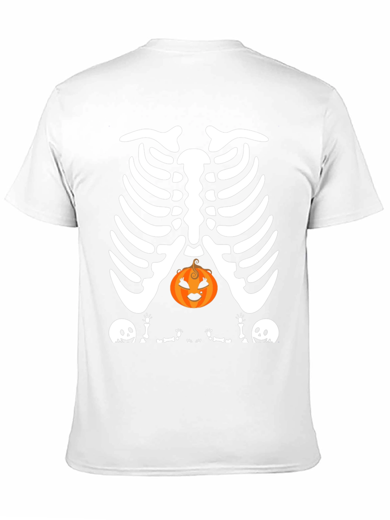 Halloween Skeleton Rib Pumpkin Graphic Tee