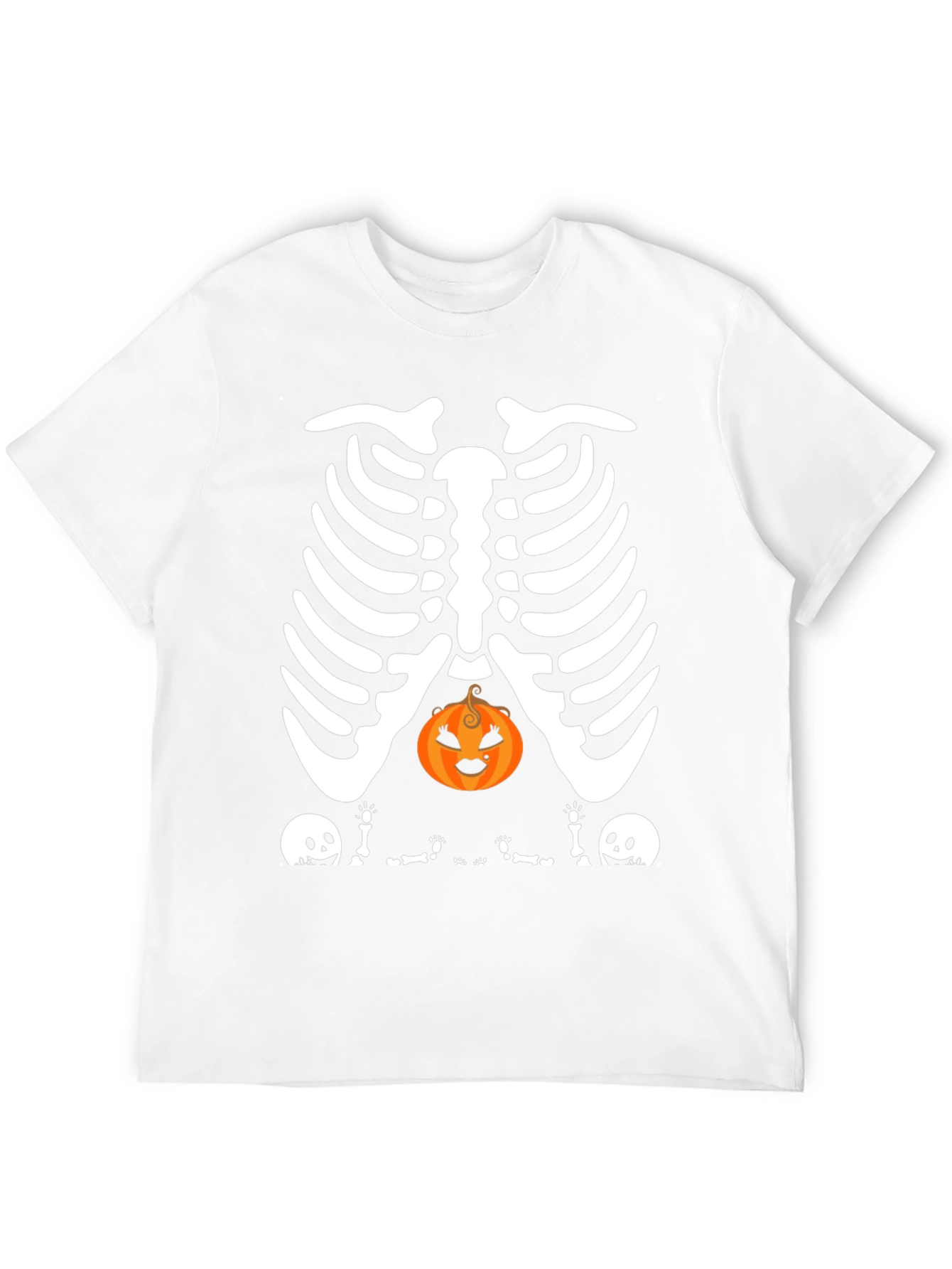 Halloween Skeleton Rib Pumpkin Graphic Tee