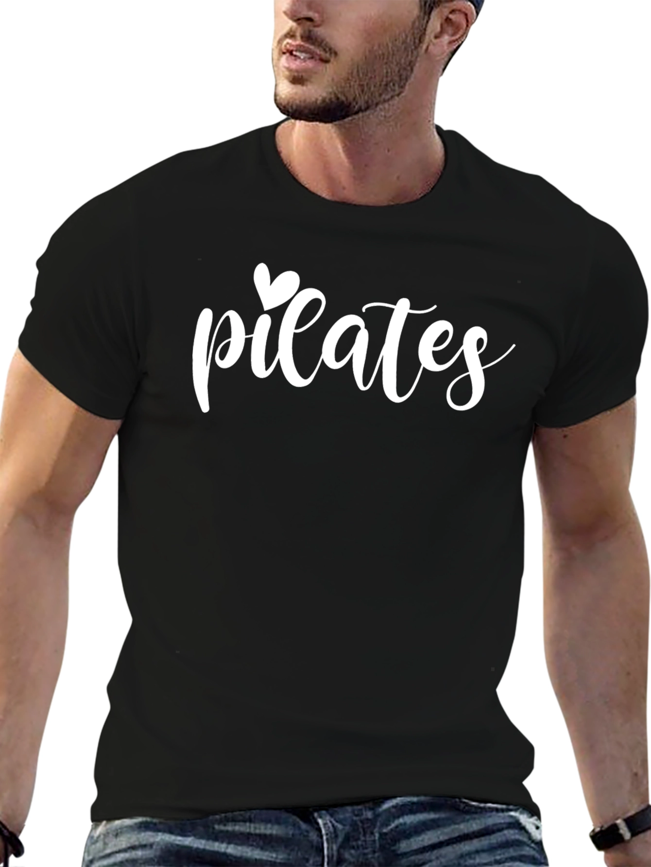 Pilates Heart Graphic Tee - Unisex Black Shirt