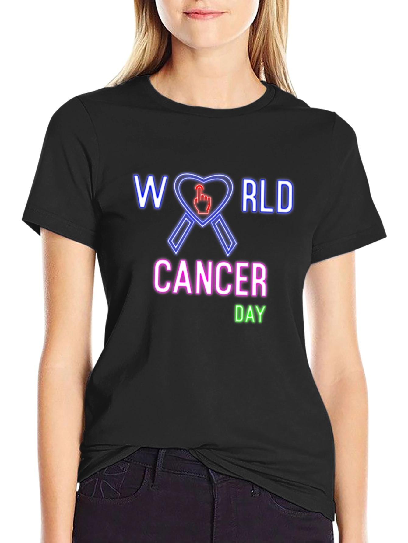 World Cancer Day T-Shirt - Awareness Ribbon Design