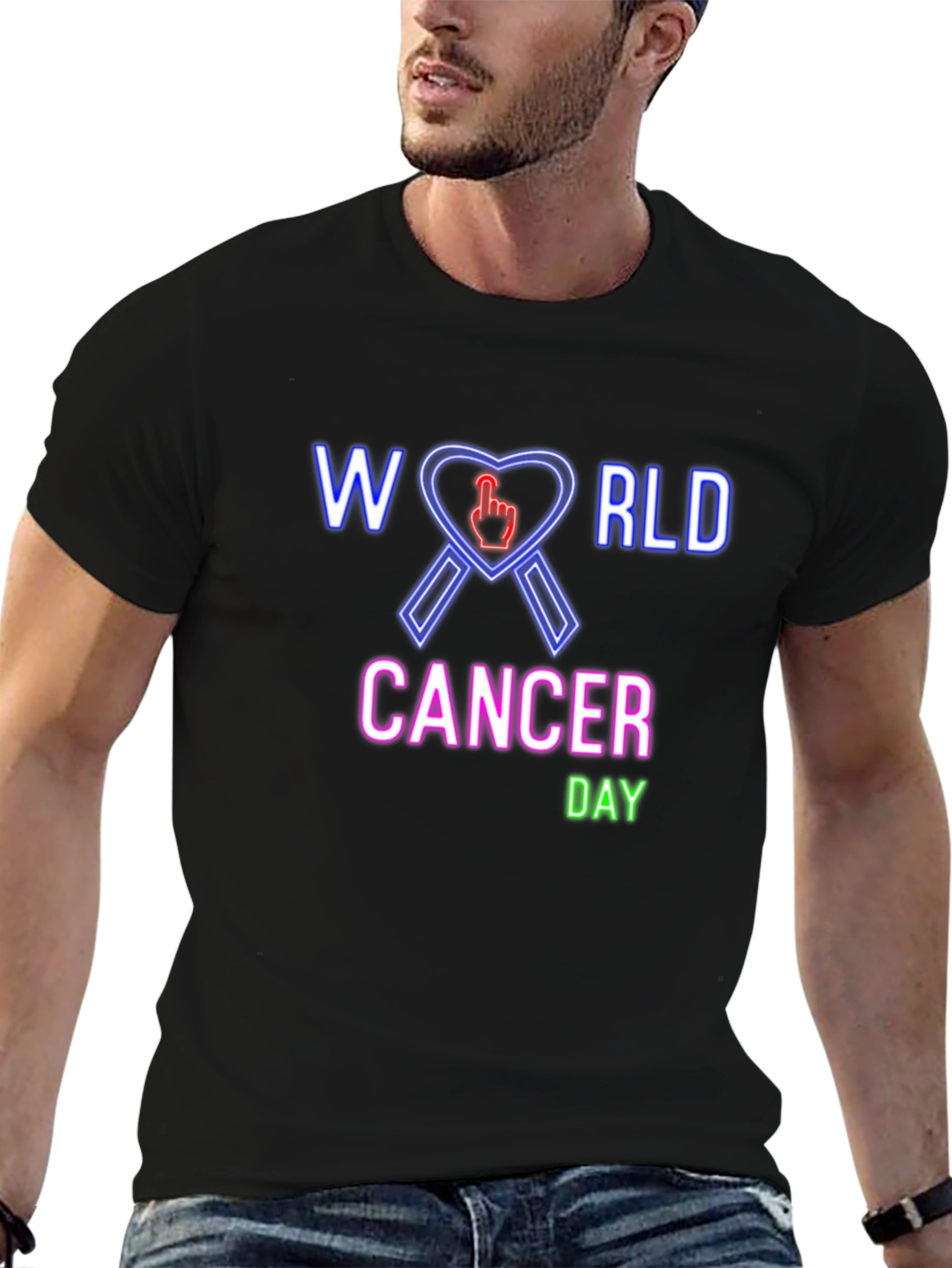 World Cancer Day T-Shirt - Awareness Ribbon Design