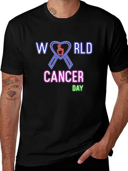 World Cancer Day T-Shirt - Awareness Ribbon Design