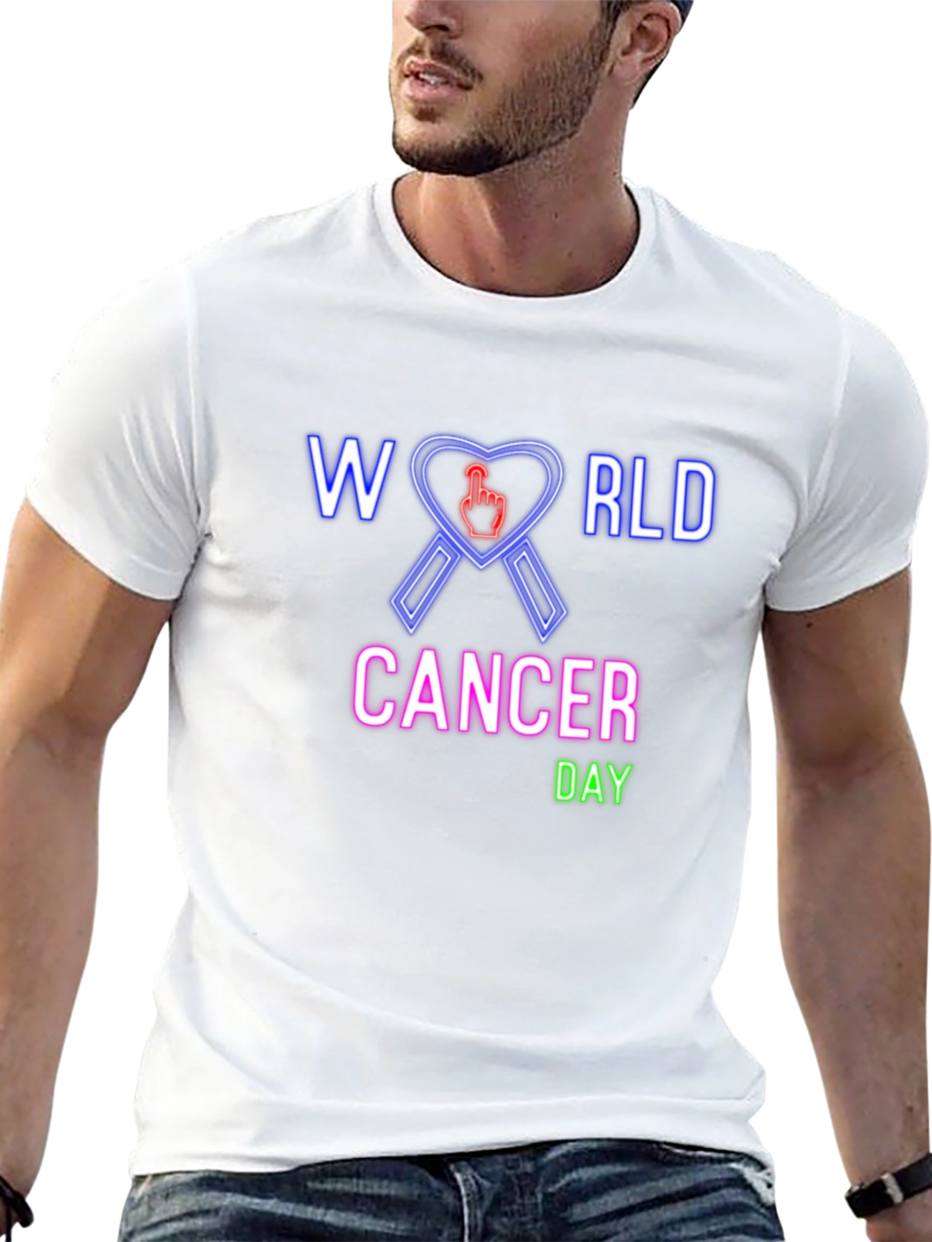 World Cancer Day T-Shirt - Awareness Ribbon Design