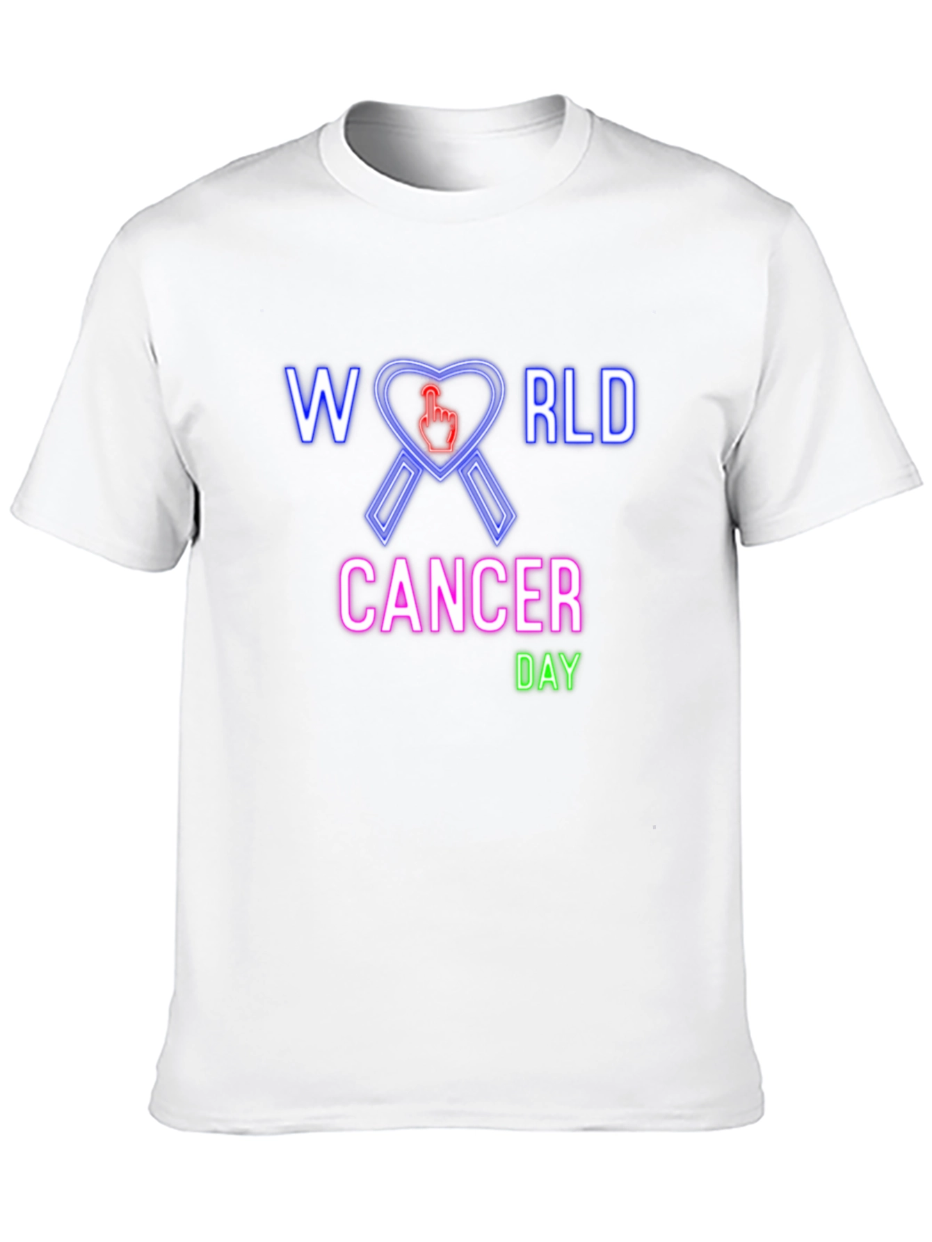 World Cancer Day T-Shirt - Awareness Ribbon Design