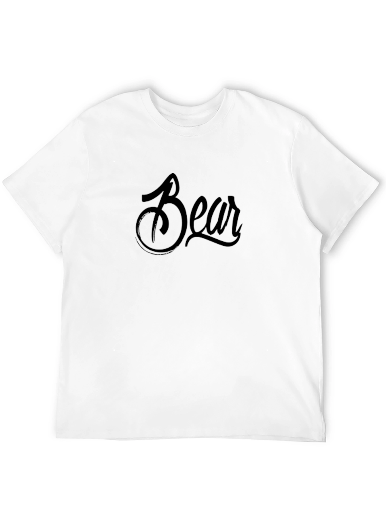 Bear Script Black T-Shirt - Casual Style