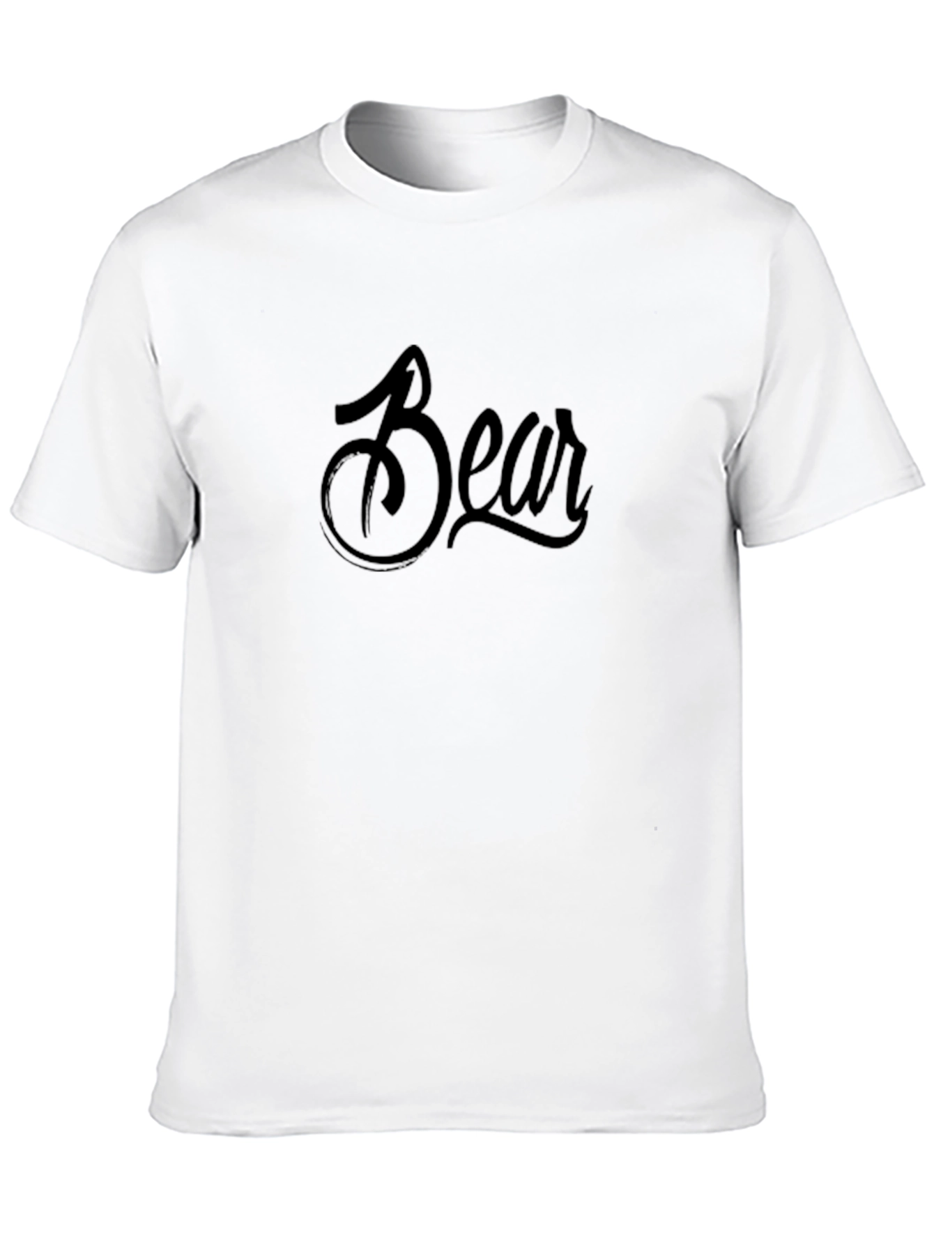 Bear Script Black T-Shirt - Casual Style