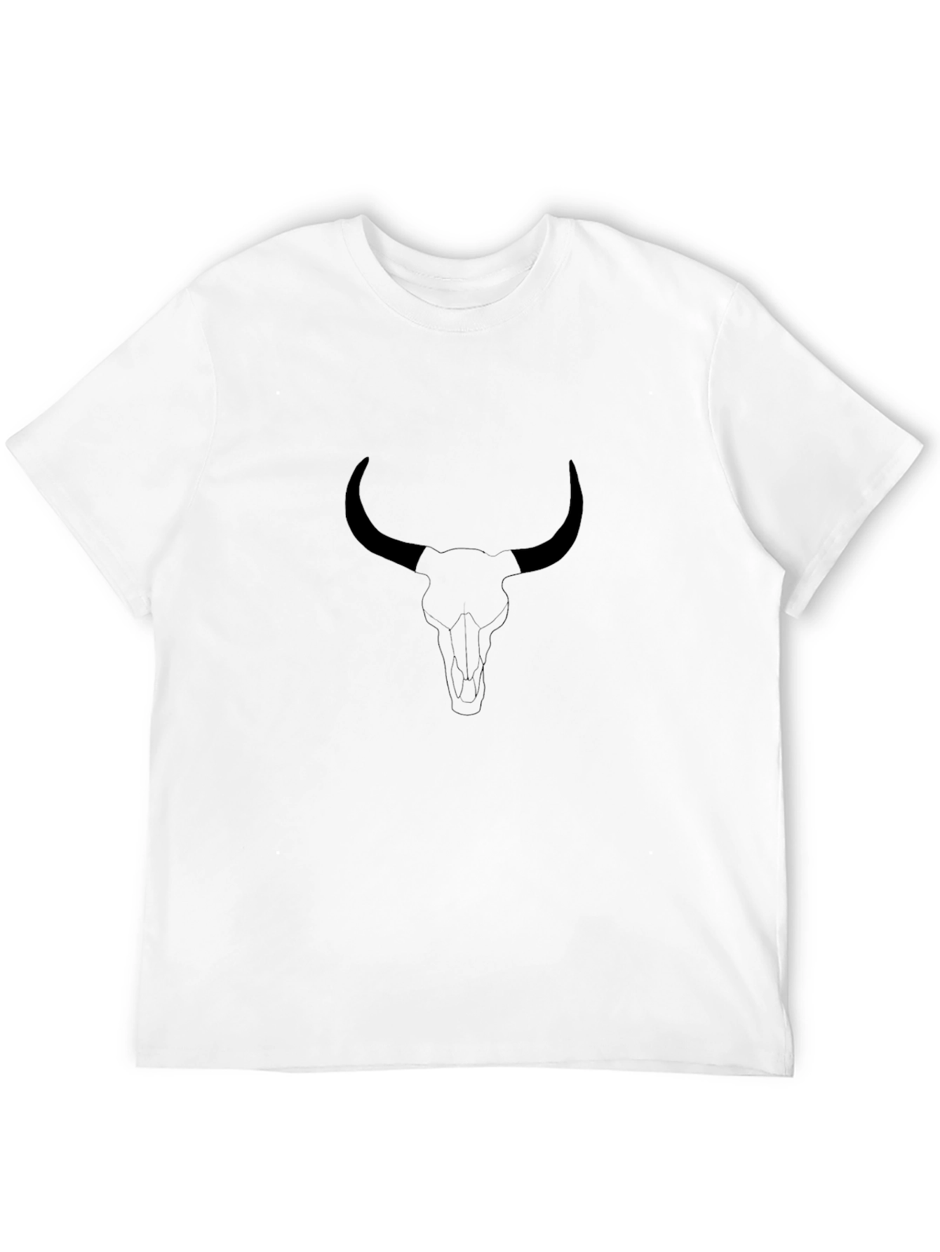 Bull Skull Graphic Tee - Black
