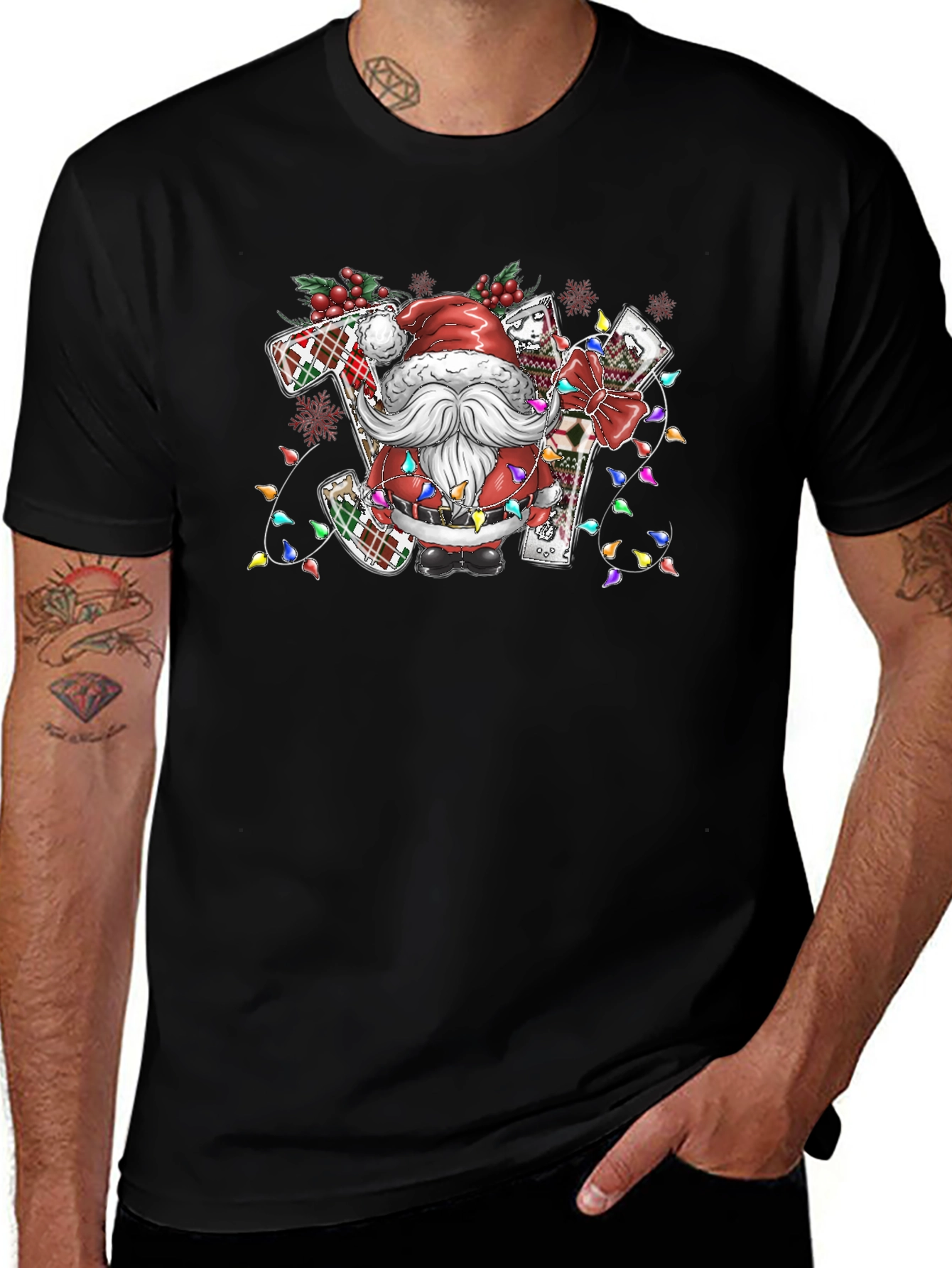 Santa JOY Christmas T-Shirt Holiday Tee