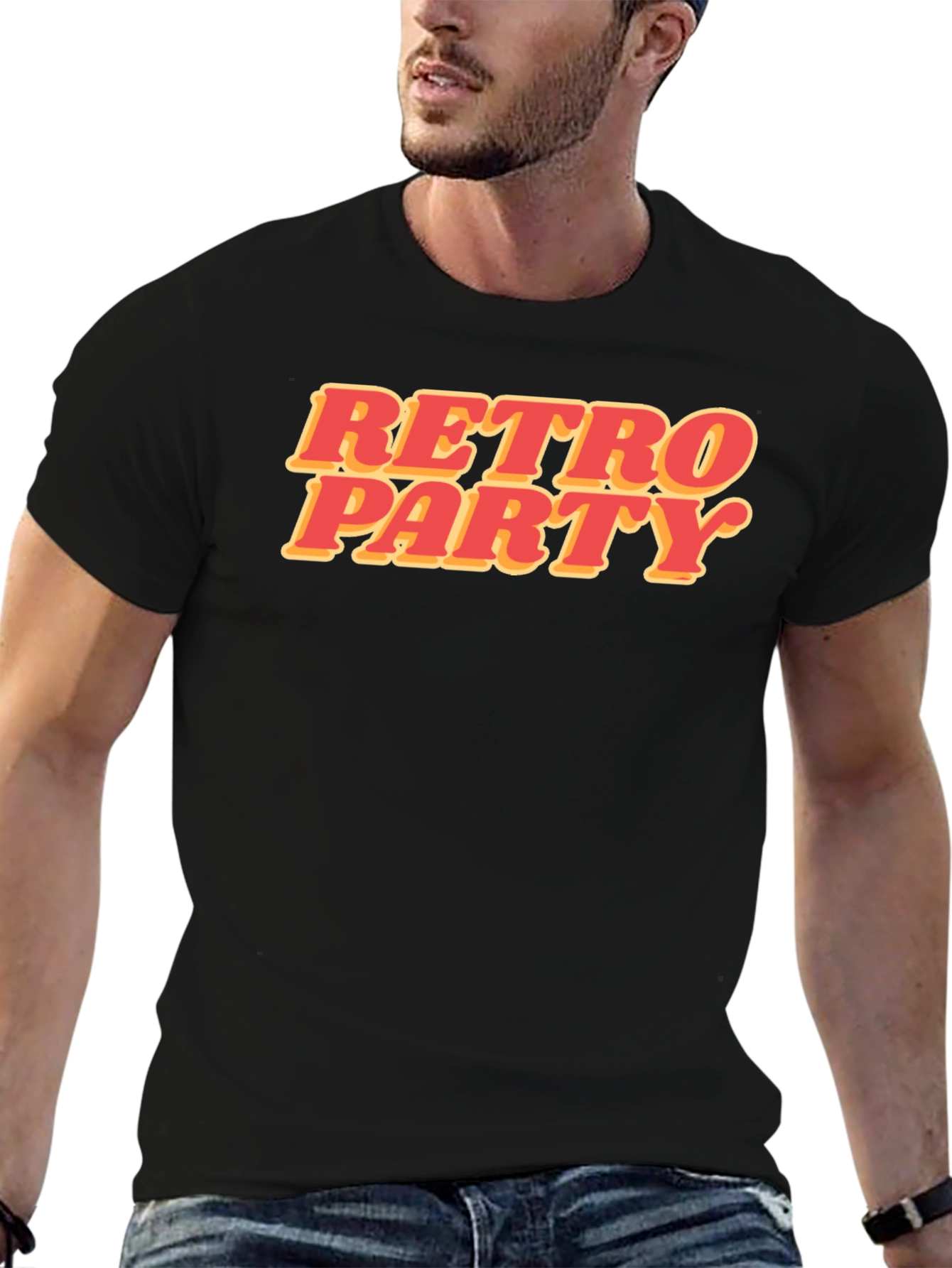 Retro Party Graphic T-Shirt - Stylish Black Tee