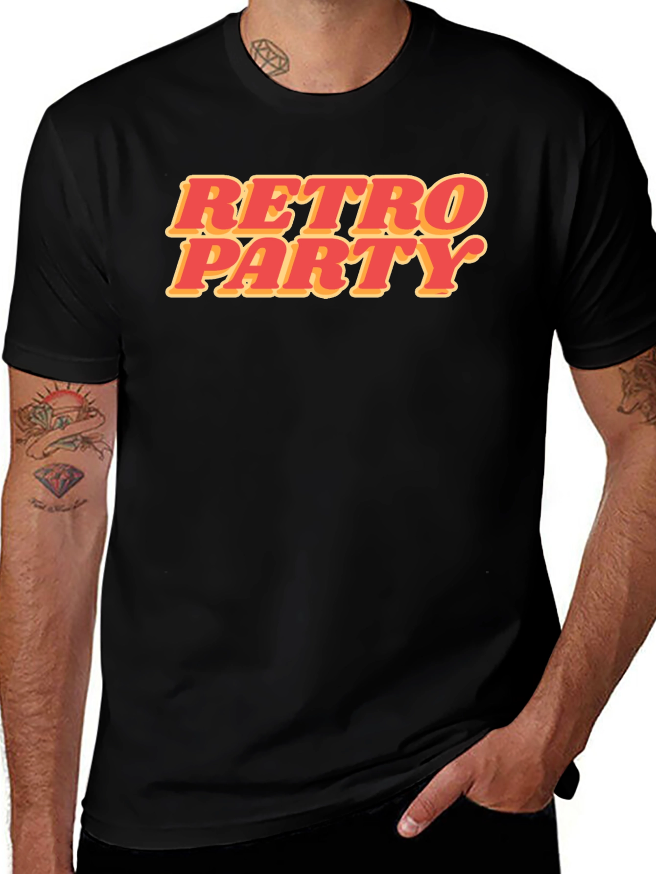 Retro Party Graphic T-Shirt - Stylish Black Tee