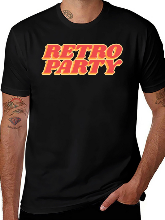 Retro Party Graphic T-Shirt - Stylish Black Tee