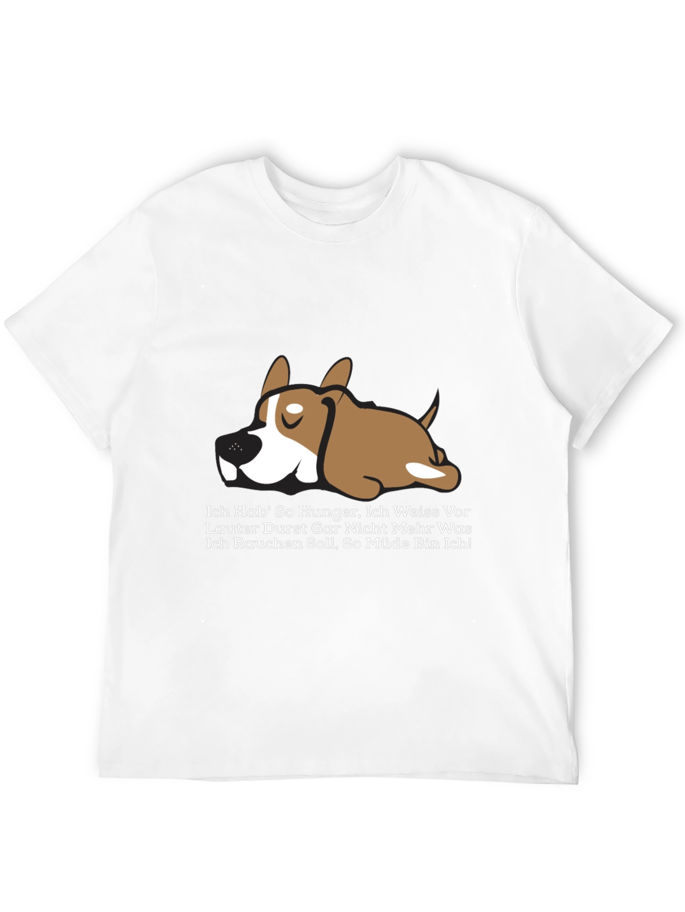 Lazy Dog Graphic Tee - Funny German Slogan T-Shirt