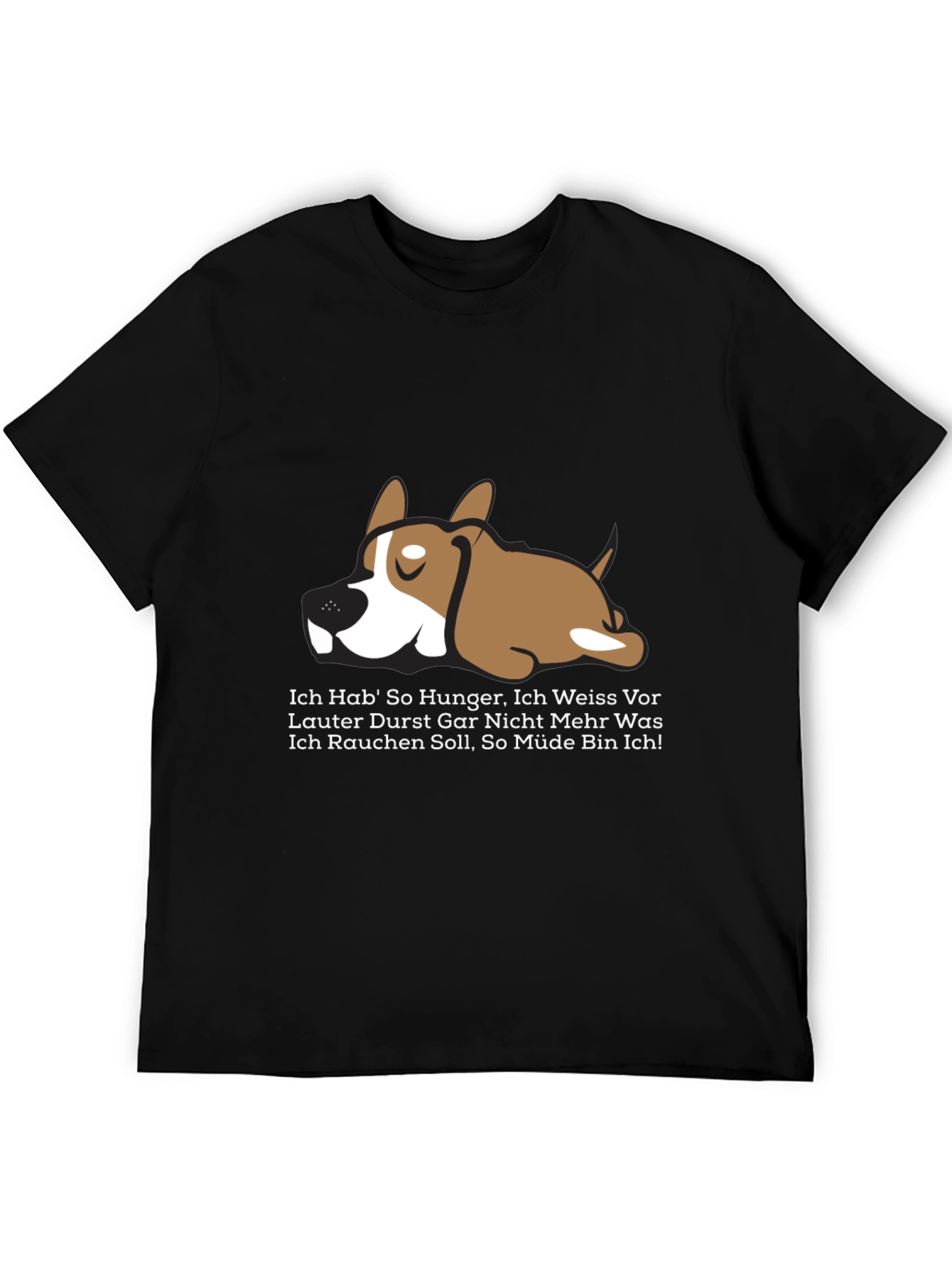 Lazy Dog Graphic Tee - Funny German Slogan T-Shirt