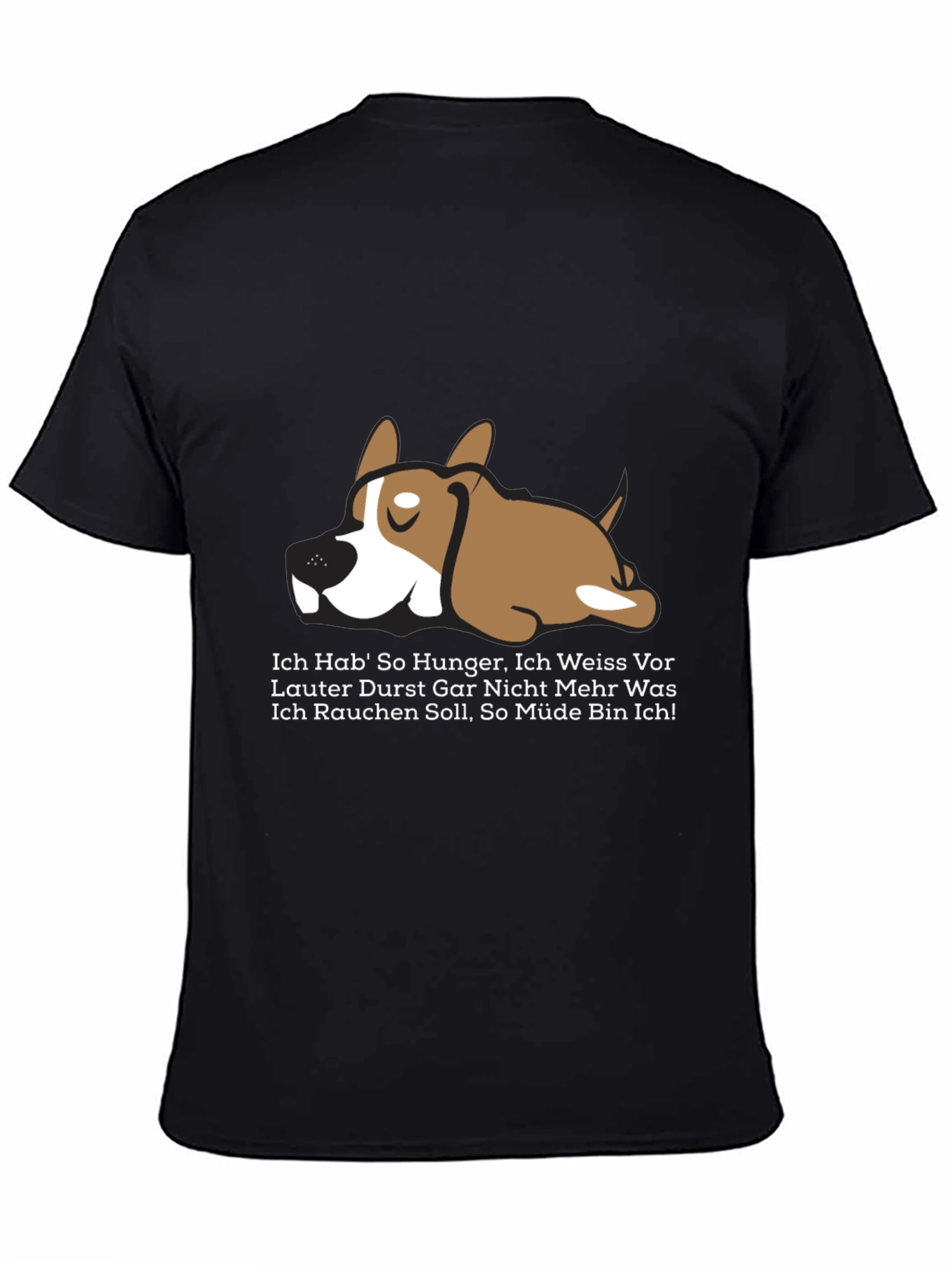 Lazy Dog Graphic Tee - Funny German Slogan T-Shirt