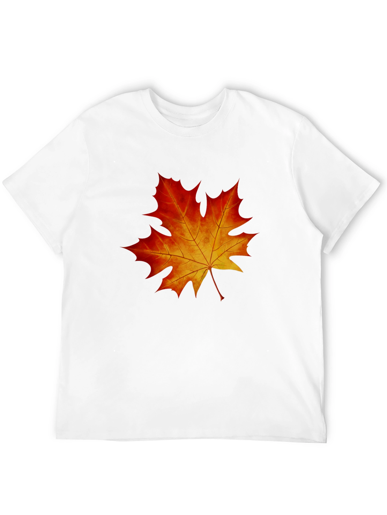 Maple Leaf Graphic Tee - Black Cotton Blend Shirt