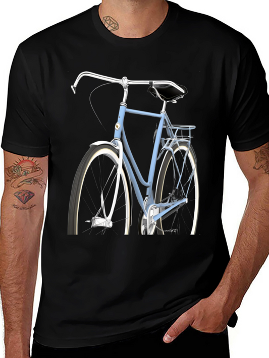 Vintage Bicycle Graphic Tee - Stylish Mens Black T-Shirt
