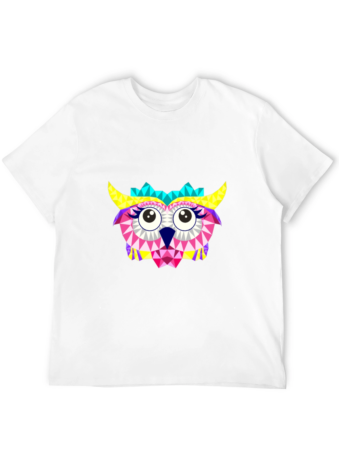 Geometric Owl Graphic Black T-Shirt