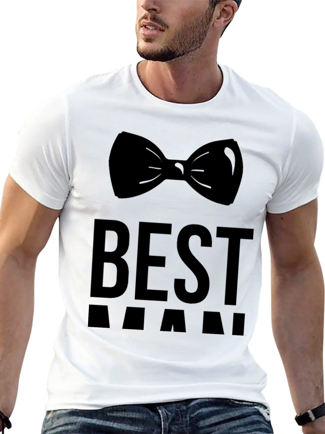 Best Man Bowtie T-Shirt - Groom Wedding Party