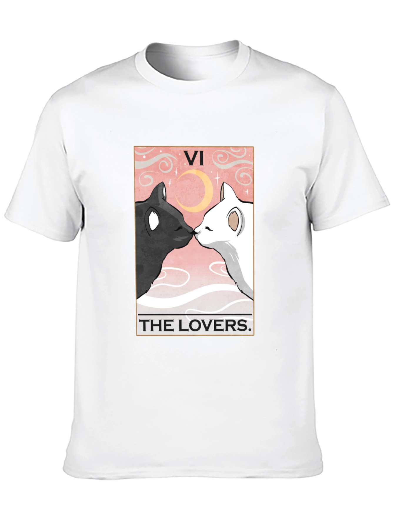 The Lovers Tarot Card Black T-Shirt
