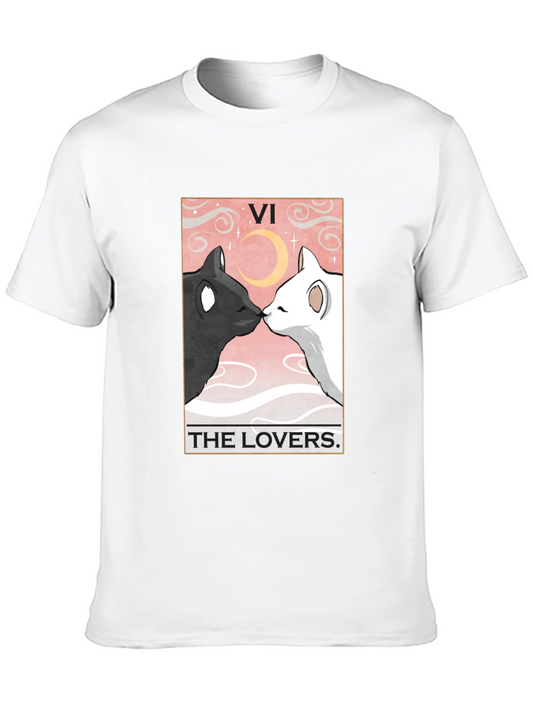 The Lovers Tarot Card Black T-Shirt