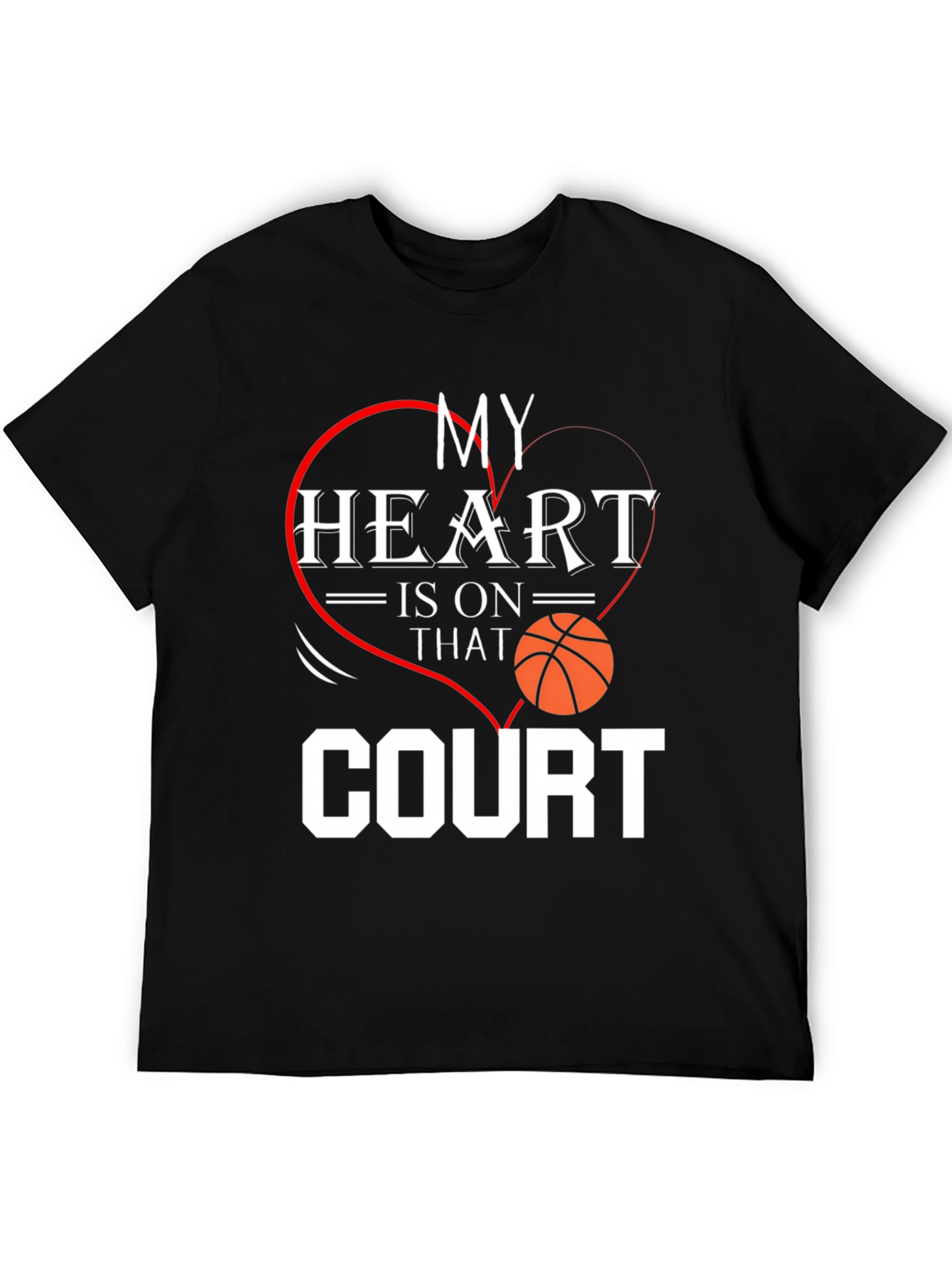 Basketball Heartbeat Graphic T-Shirt