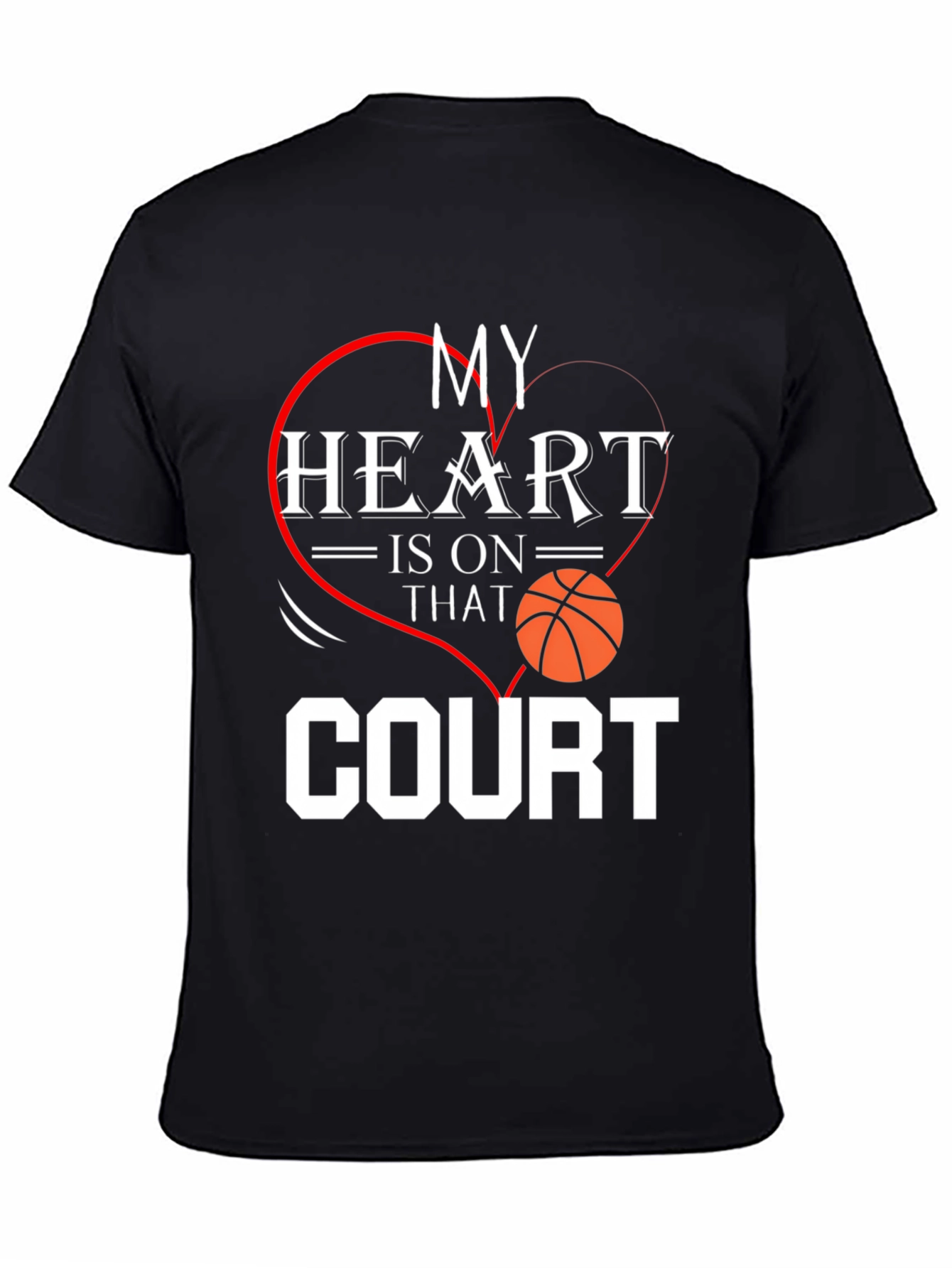 Basketball Heartbeat Graphic T-Shirt