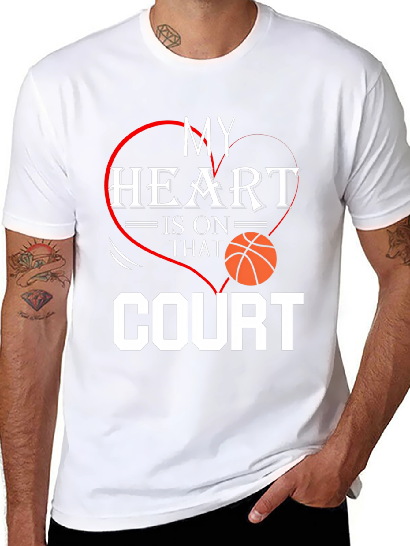 Basketball Heartbeat Graphic T-Shirt