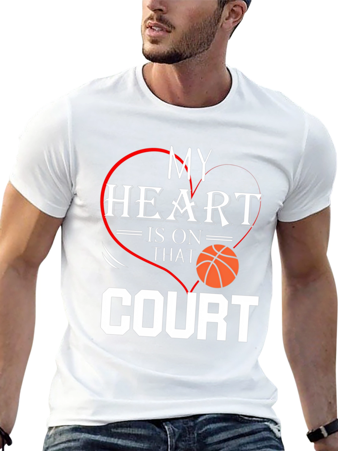 Basketball Heartbeat Graphic T-Shirt