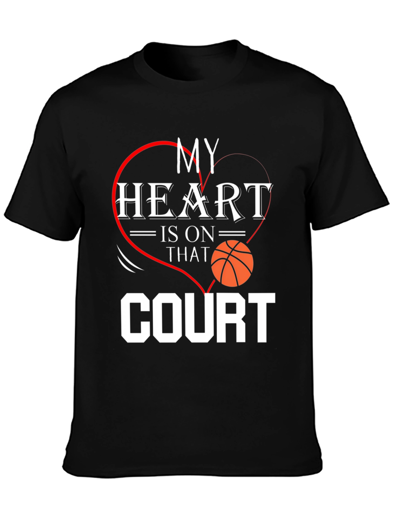 Basketball Heartbeat Graphic T-Shirt