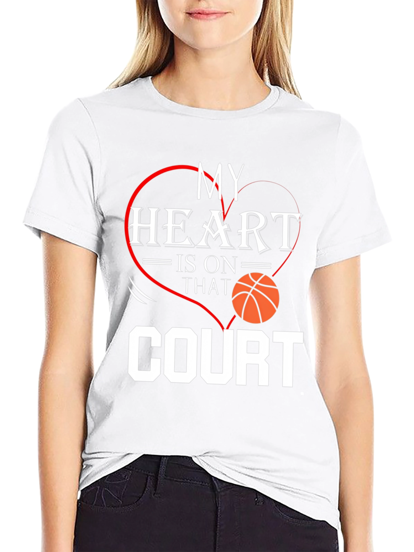 Basketball Heartbeat Graphic T-Shirt
