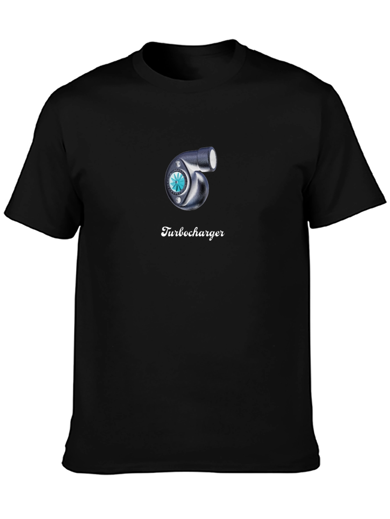 Turbocharger Graphic Tee - Black Cotton T-Shirt