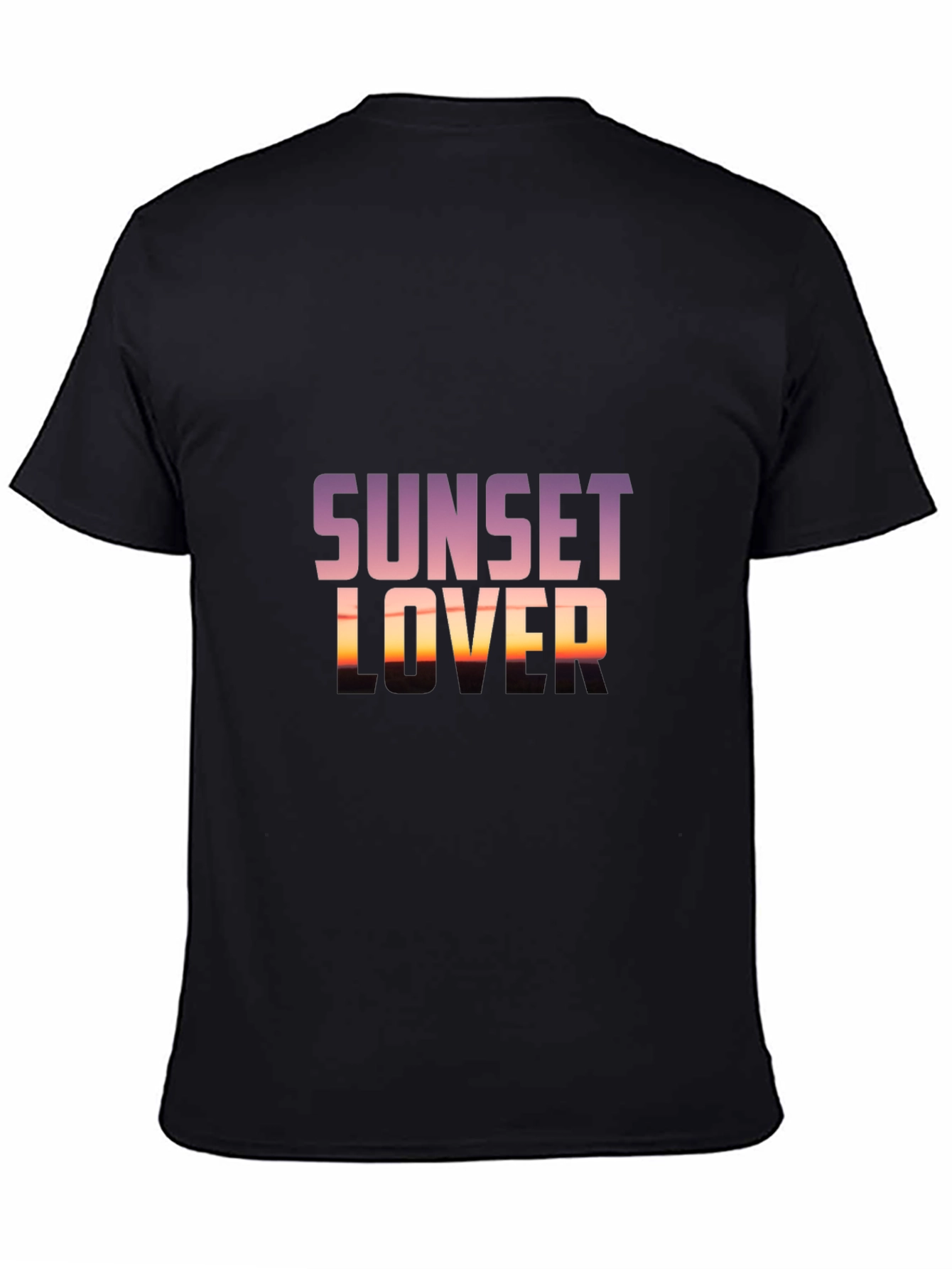 Sunset Lover Graphic Tee - Trendy Black T-Shirt