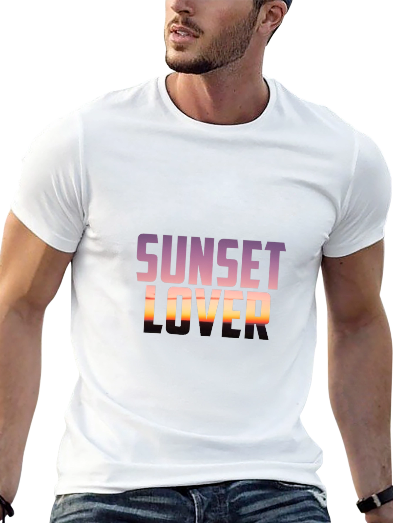 Sunset Lover Graphic Tee - Trendy Black T-Shirt