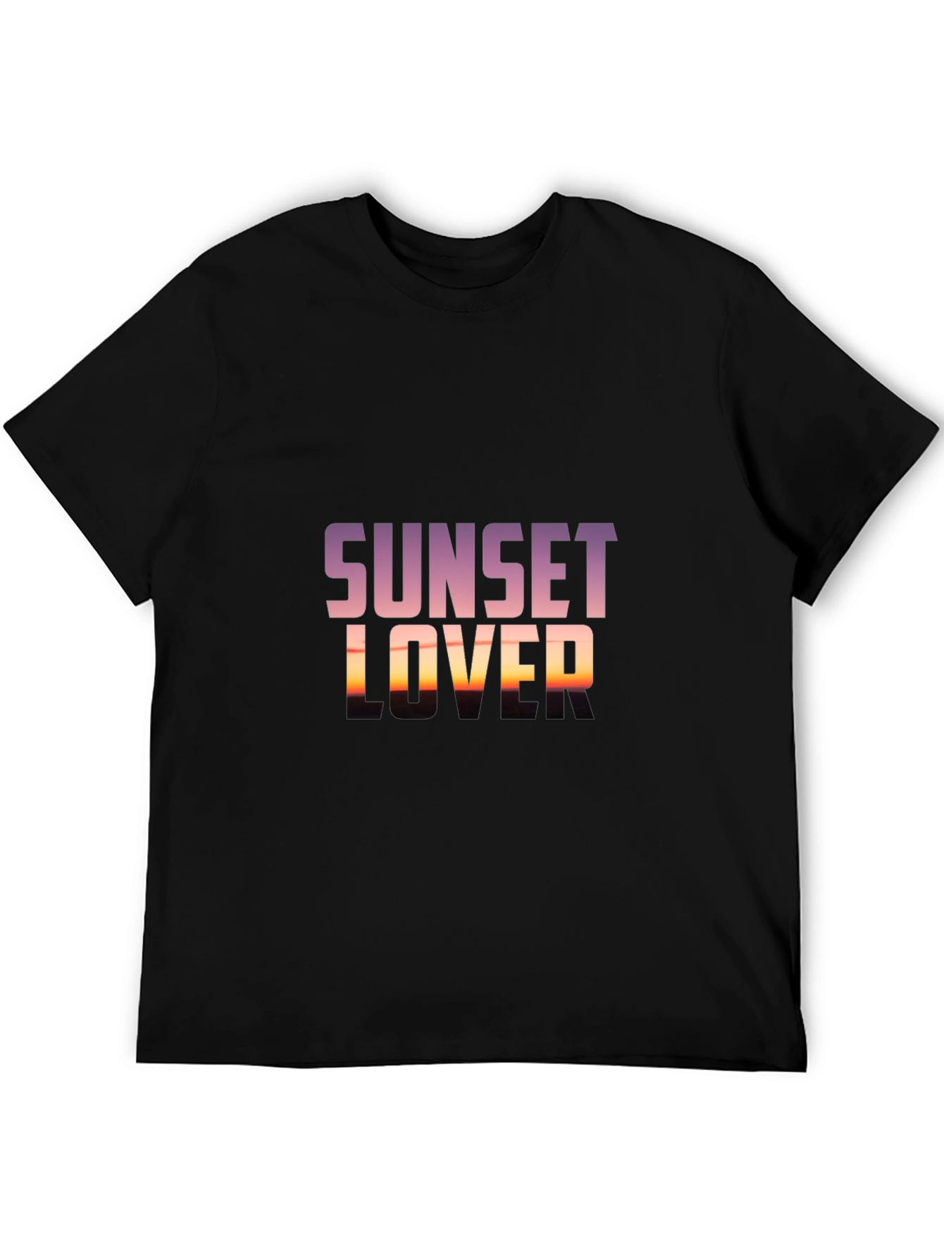 Sunset Lover Graphic Tee - Trendy Black T-Shirt