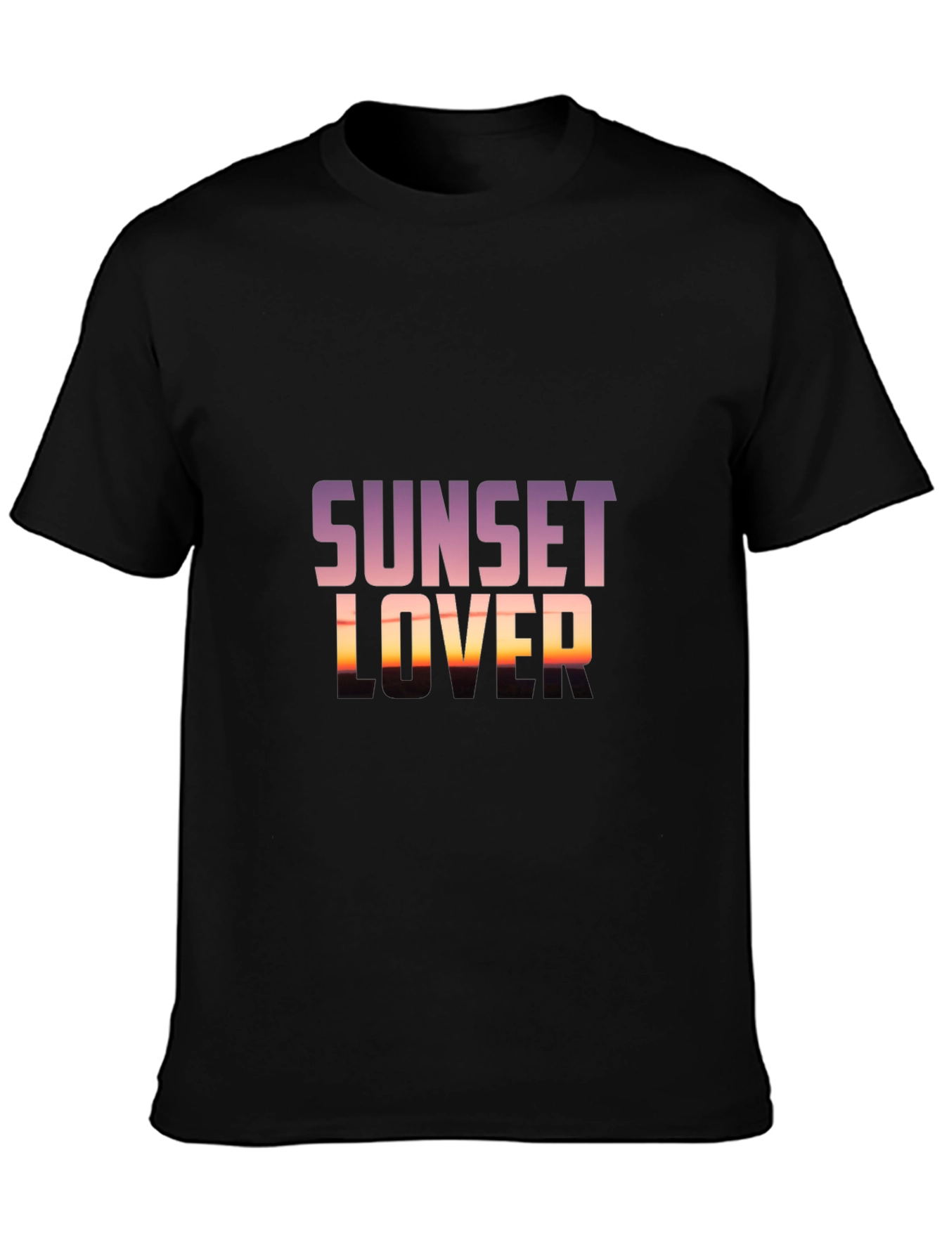 Sunset Lover Graphic Tee - Trendy Black T-Shirt