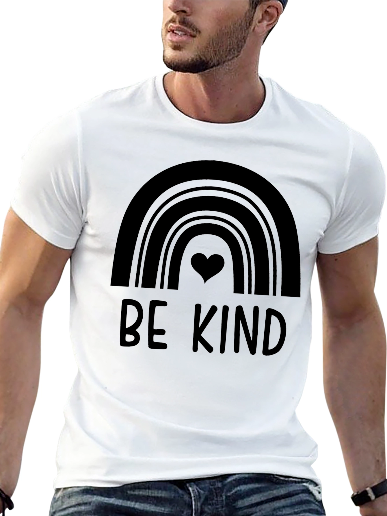 Be Kind Rainbow Graphic Tee - Black