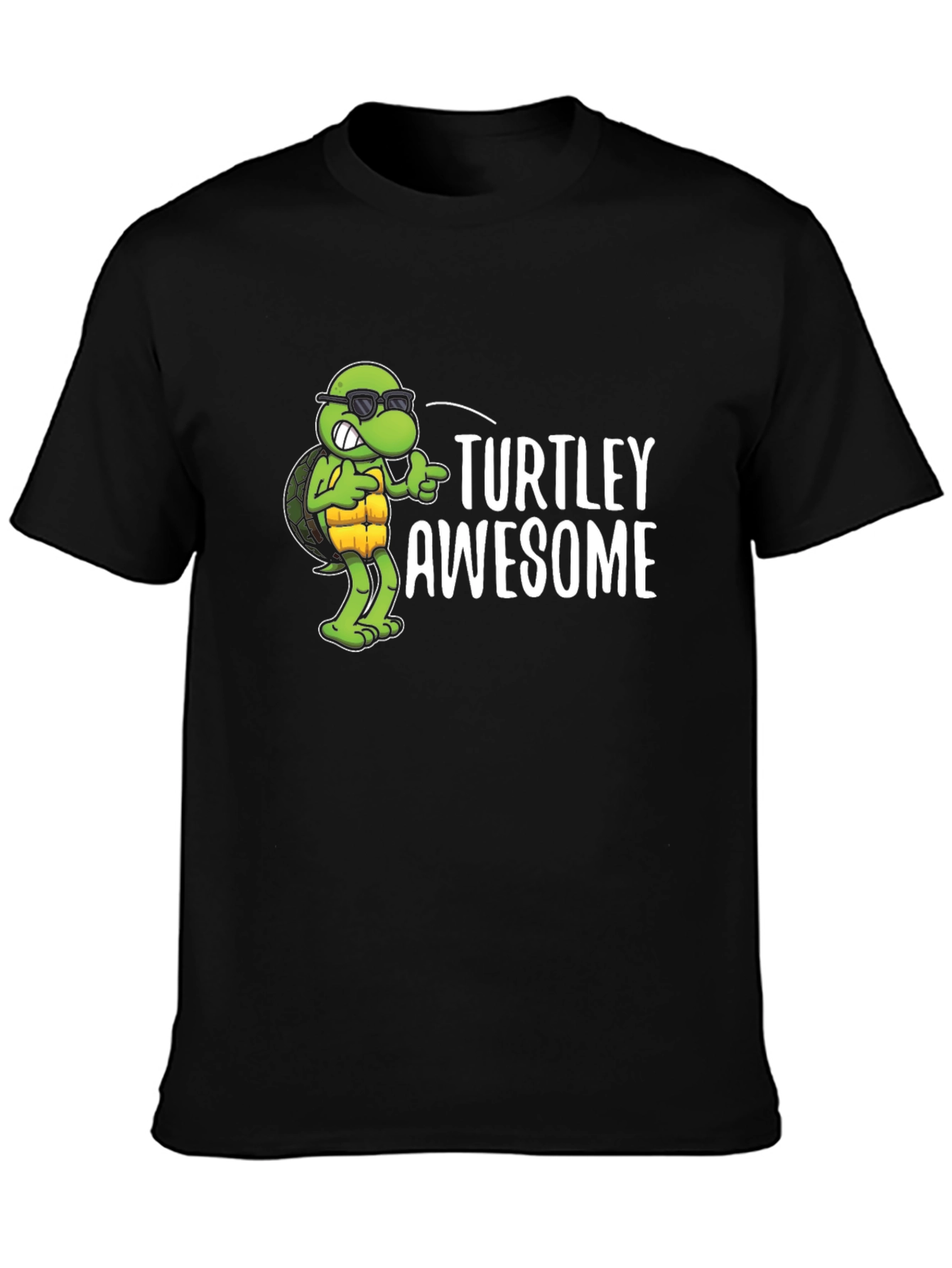 Turtley Awesome Black Graphic Tee