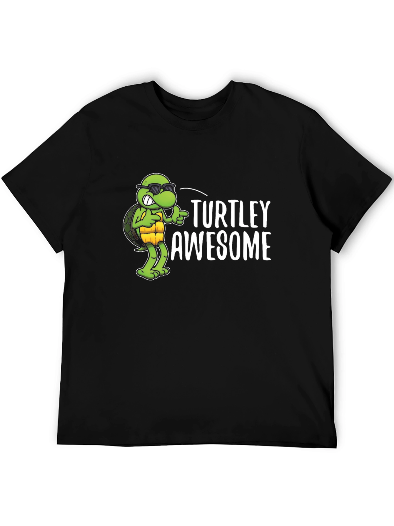 Turtley Awesome Black Graphic Tee