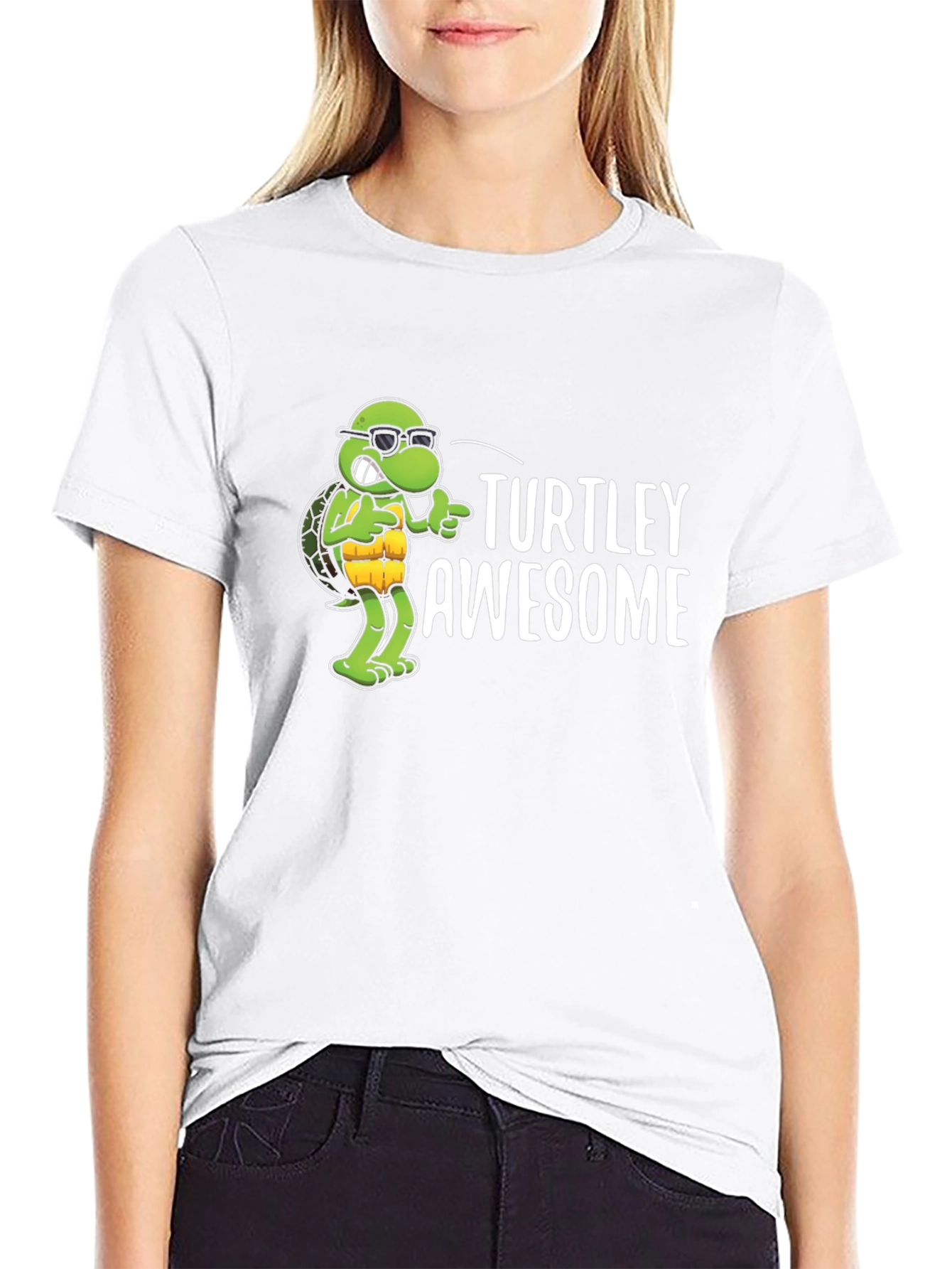 Turtley Awesome Black Graphic Tee