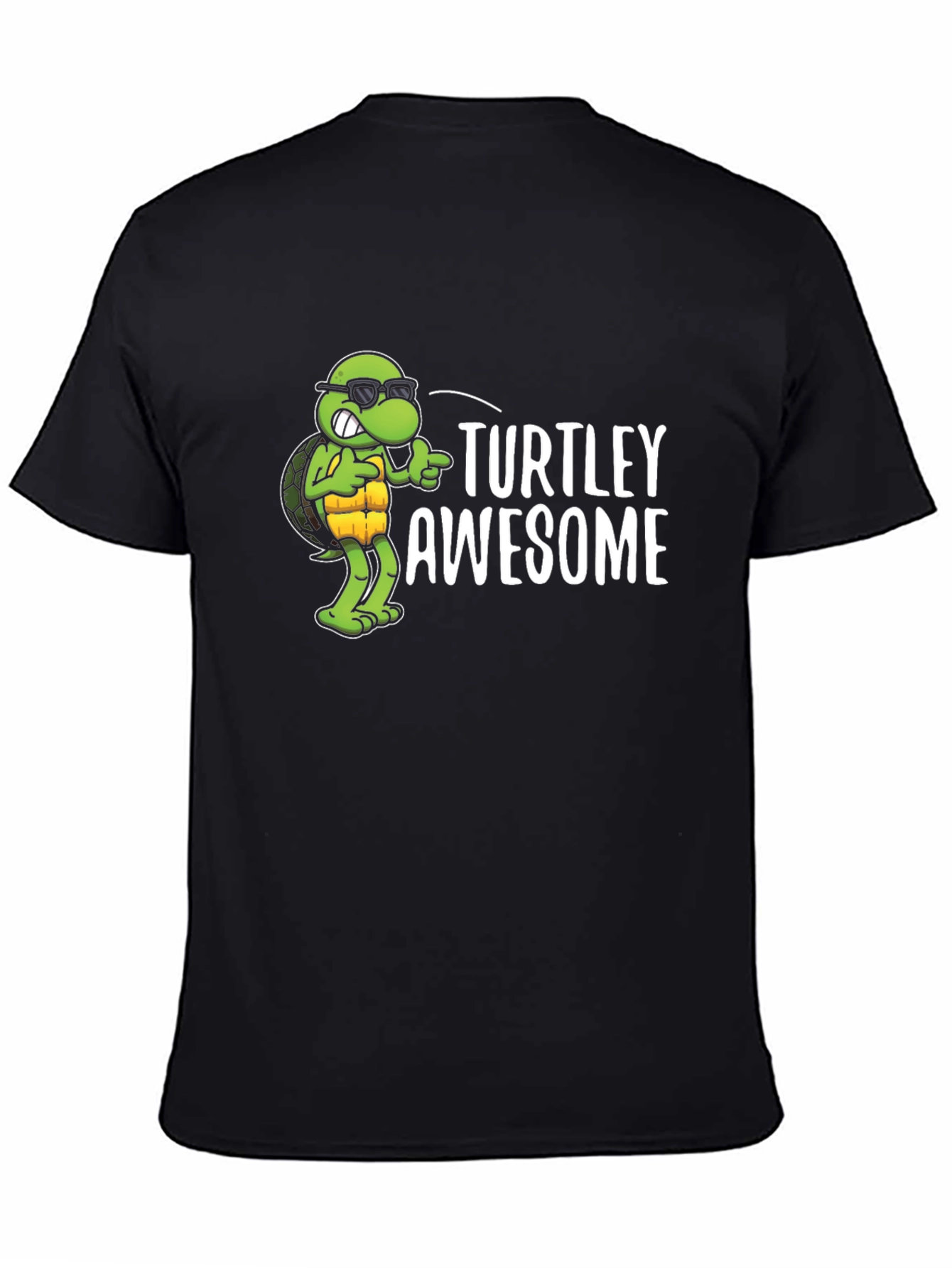 Turtley Awesome Black Graphic Tee