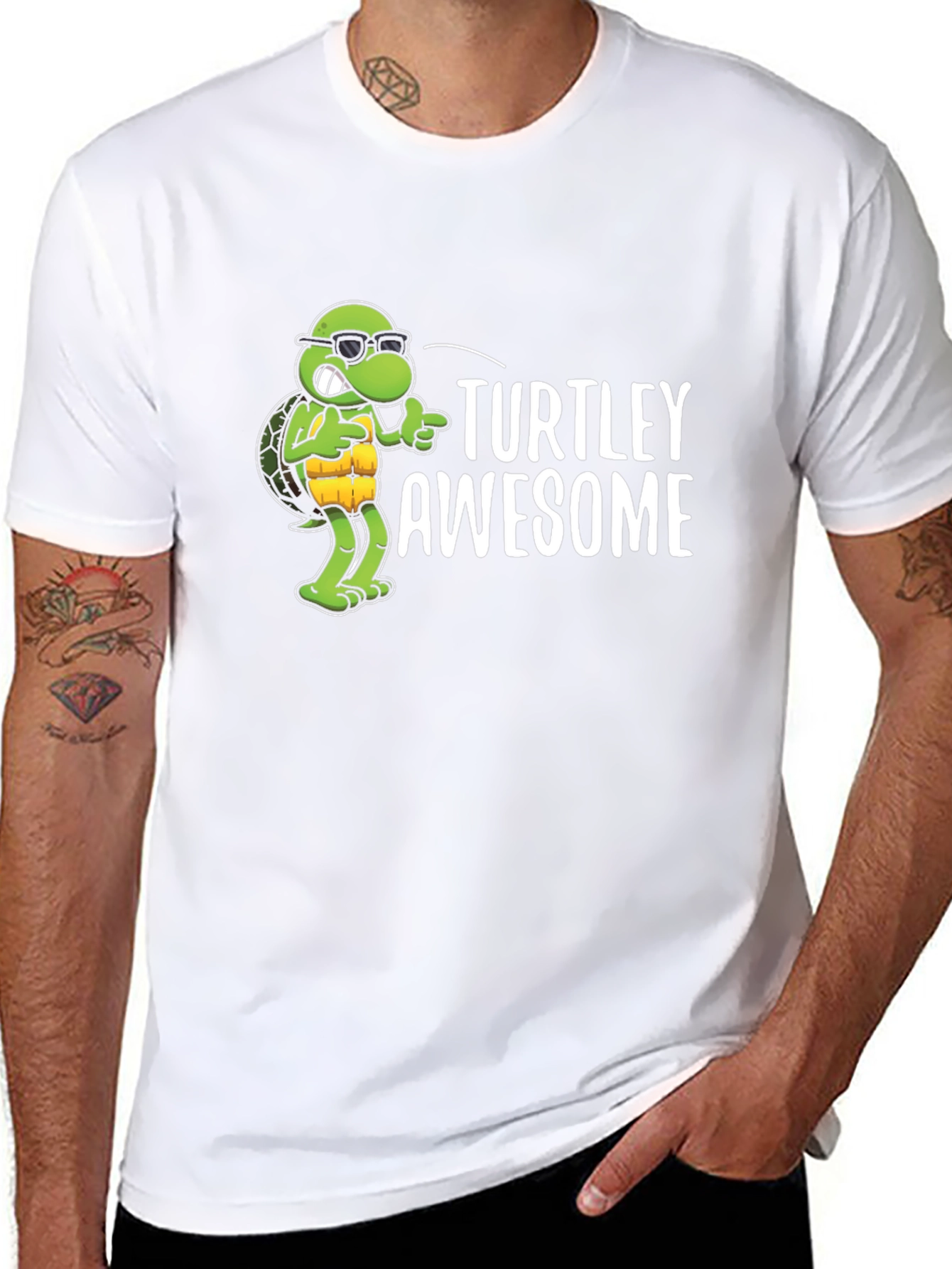 Turtley Awesome Black Graphic Tee
